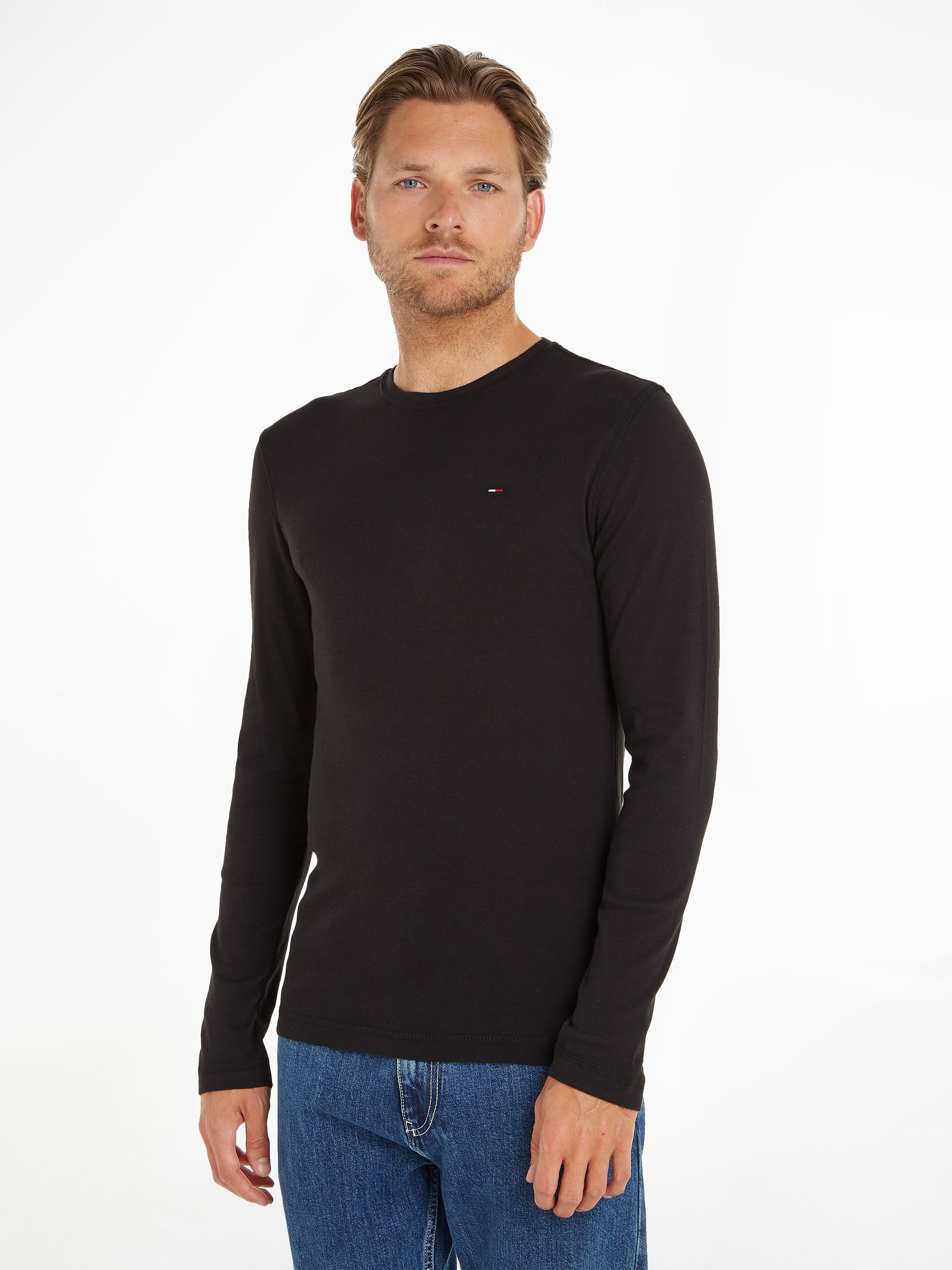 Tommy LONGSLEEVE TJM RIB Langarmshirt BLACK ORIGINAL Jeans TOMMY TEE