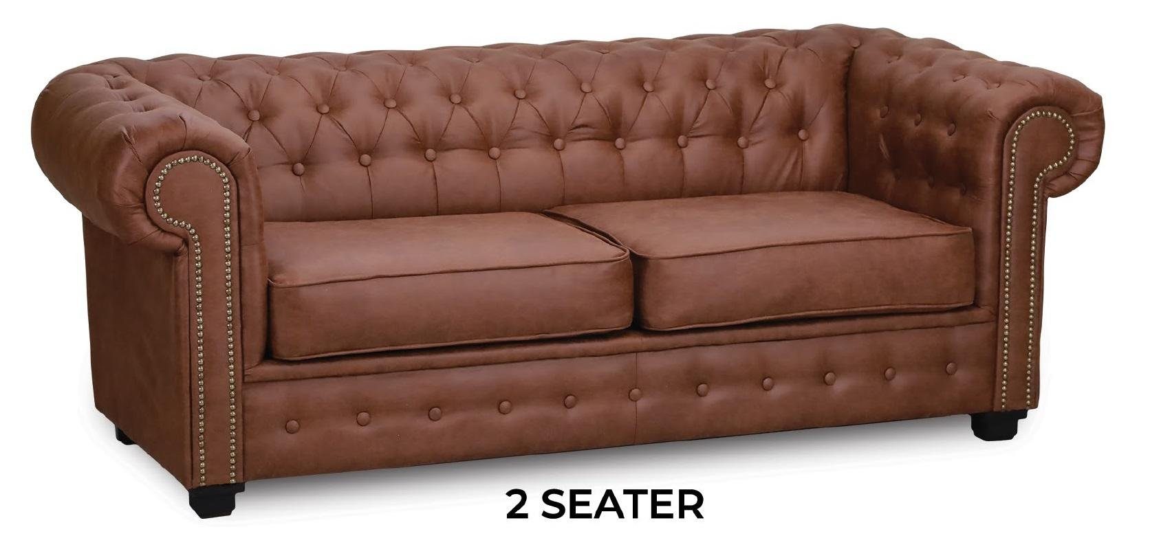 Sofa Couch Europe Sofas, Braune Polster in JVmoebel Made Zweisitzer Chesterfield Couchen Möbel