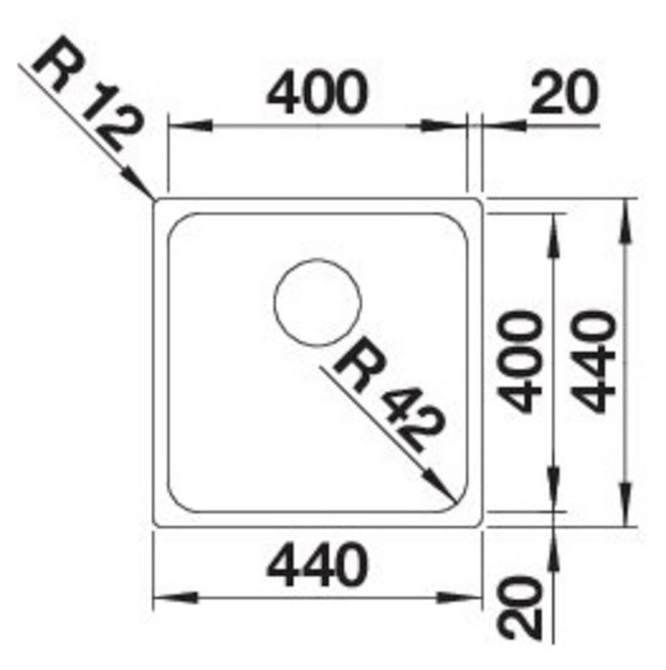 Thumbnail - Blanco Edelstahlspüle SOLIS 400-IF, eckig, 44/44 cm, (1 St), zum wechselseitigen Einbau geeignet