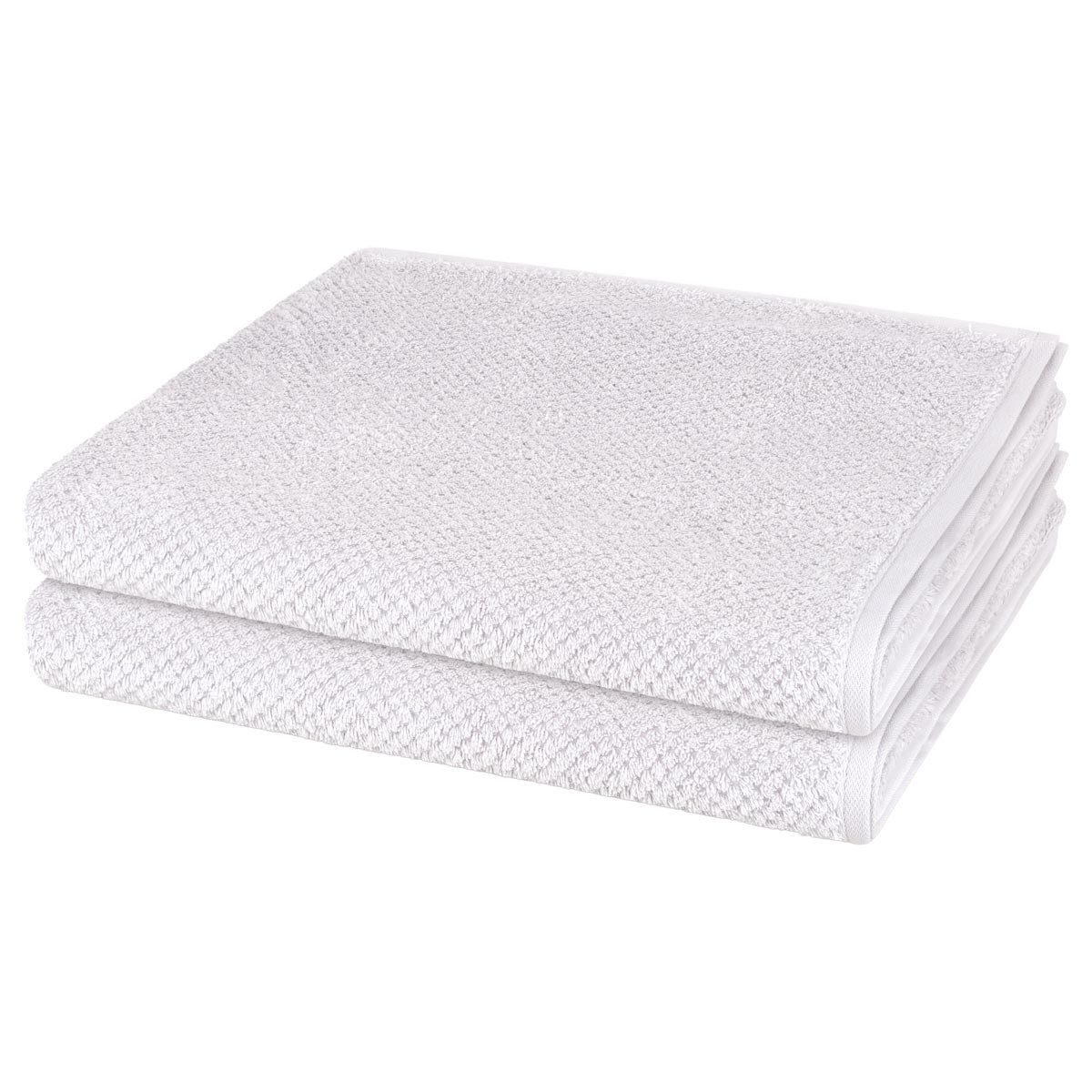 Cawö Handtuch Set Pure, Walkfrottee (Spar-Set, 2-St), 2 X Duschtuch im Set - Baumwolle - Saugstark
