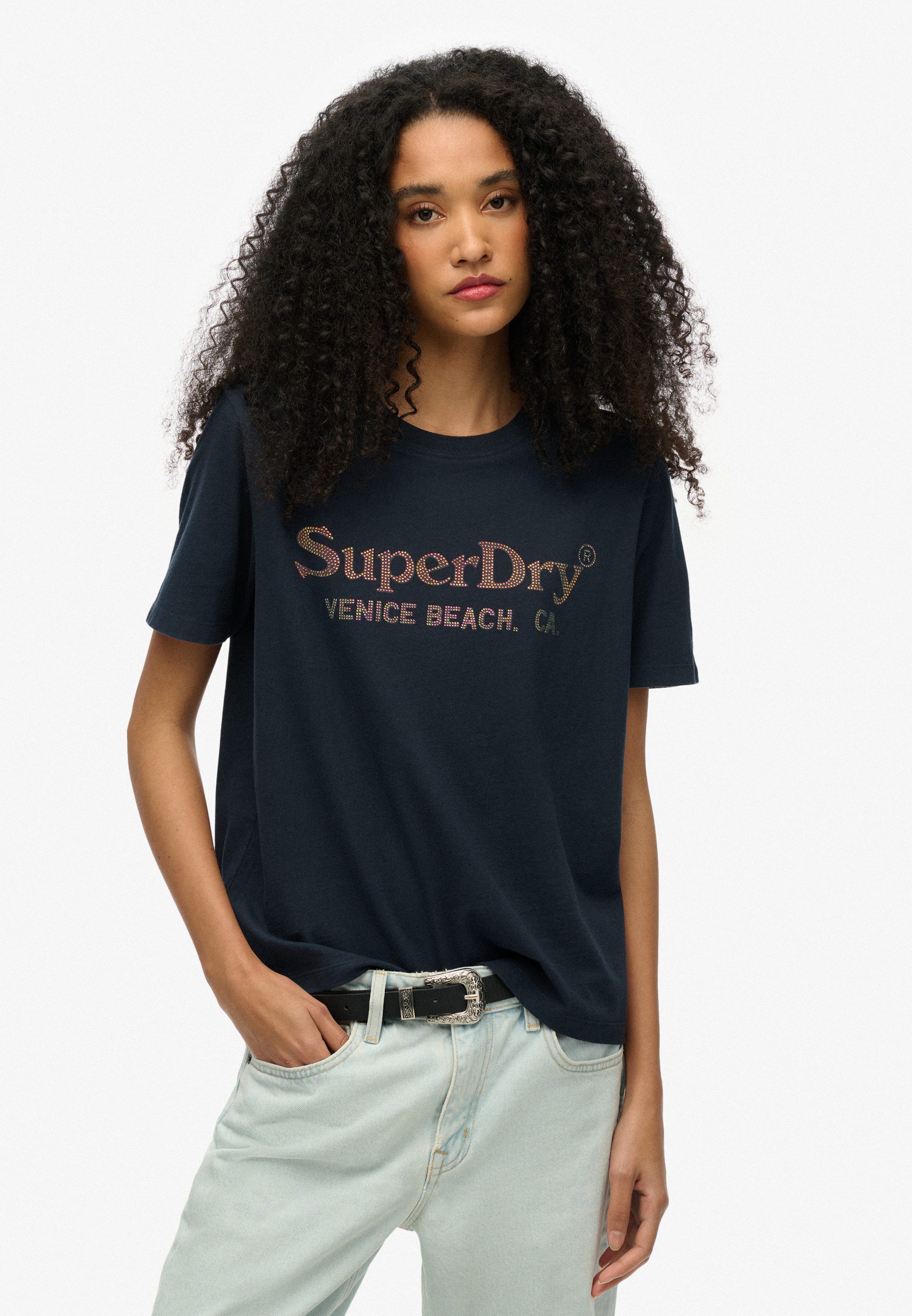 Superdry Kurzarmshirt VENUE METALLIC RELAXED TEE günstig online kaufen