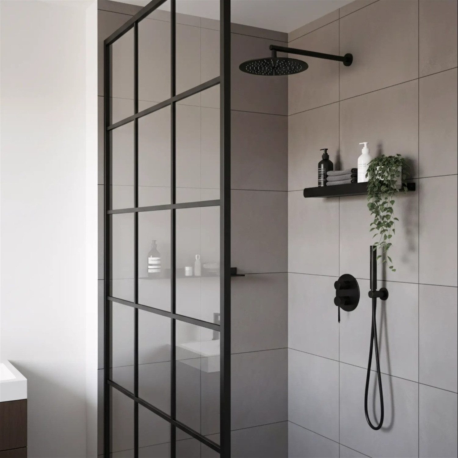 wohnwerk.idee Duschregal Badezimmerregal SF03 – Edelstahl Wandregal für Dusche und Bad, Wasserablauf durch perforierten Boden
