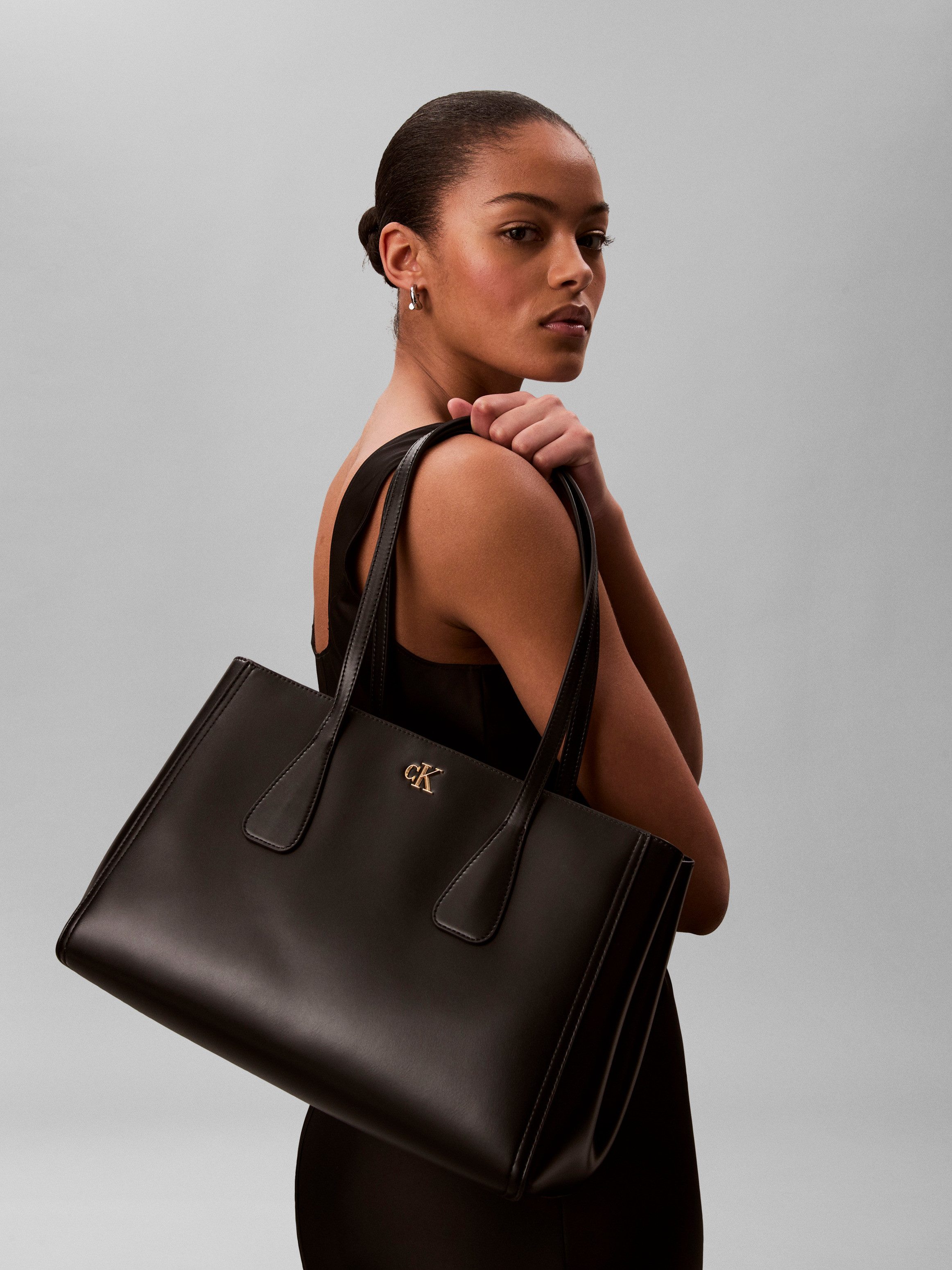 Calvin Klein Tragetasche CK MEDIUM WORK TOTE, Umhängetasche, Schultertasche mit Reißverschluss-Innenfach