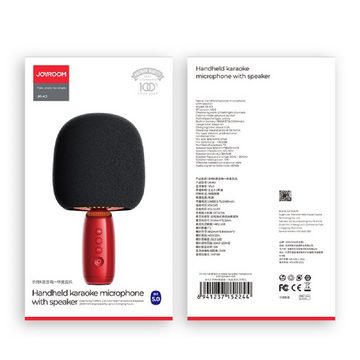 JOYROOM Mikrofon 14W kabelloses Karaoke-Mikrofon mit Bluetooth 2500mAh Lautsprecher Rot