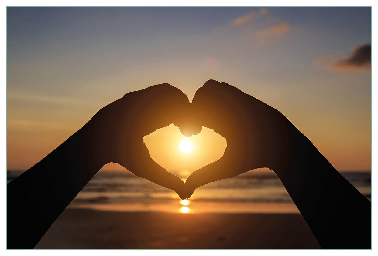 Herzen Wallario im - Küchenrückwand der Sonne Strand Meer, Liebe (1-tlg) und