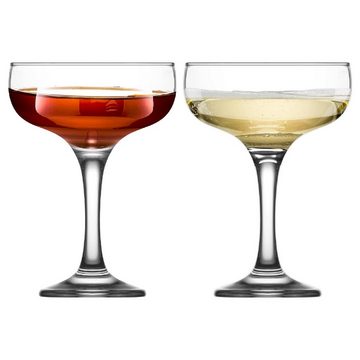 TYA Collection Cocktailglas Champagne Coupe, Margarita, Wein, Gläser Set, Party, 6er 235cc, Glas