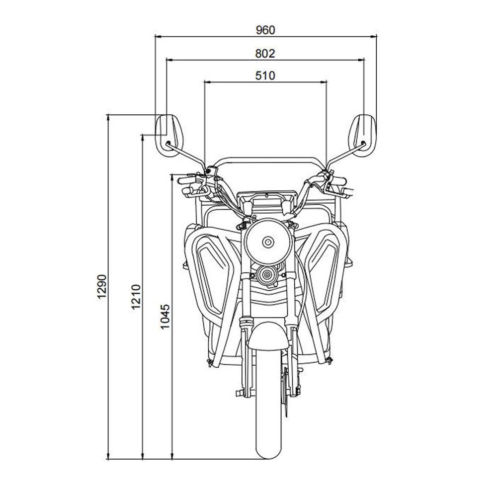 Urban Hopper E-Motorroller Cargo Compact Elektro Lastenrad Lasten-Dreirad VT5-Mini Pritsche, 1000 W, 25 km/h, Pritsche klappbar Reichweite ca. 40km Zuladung 215kg Silber, Rot, Weiß