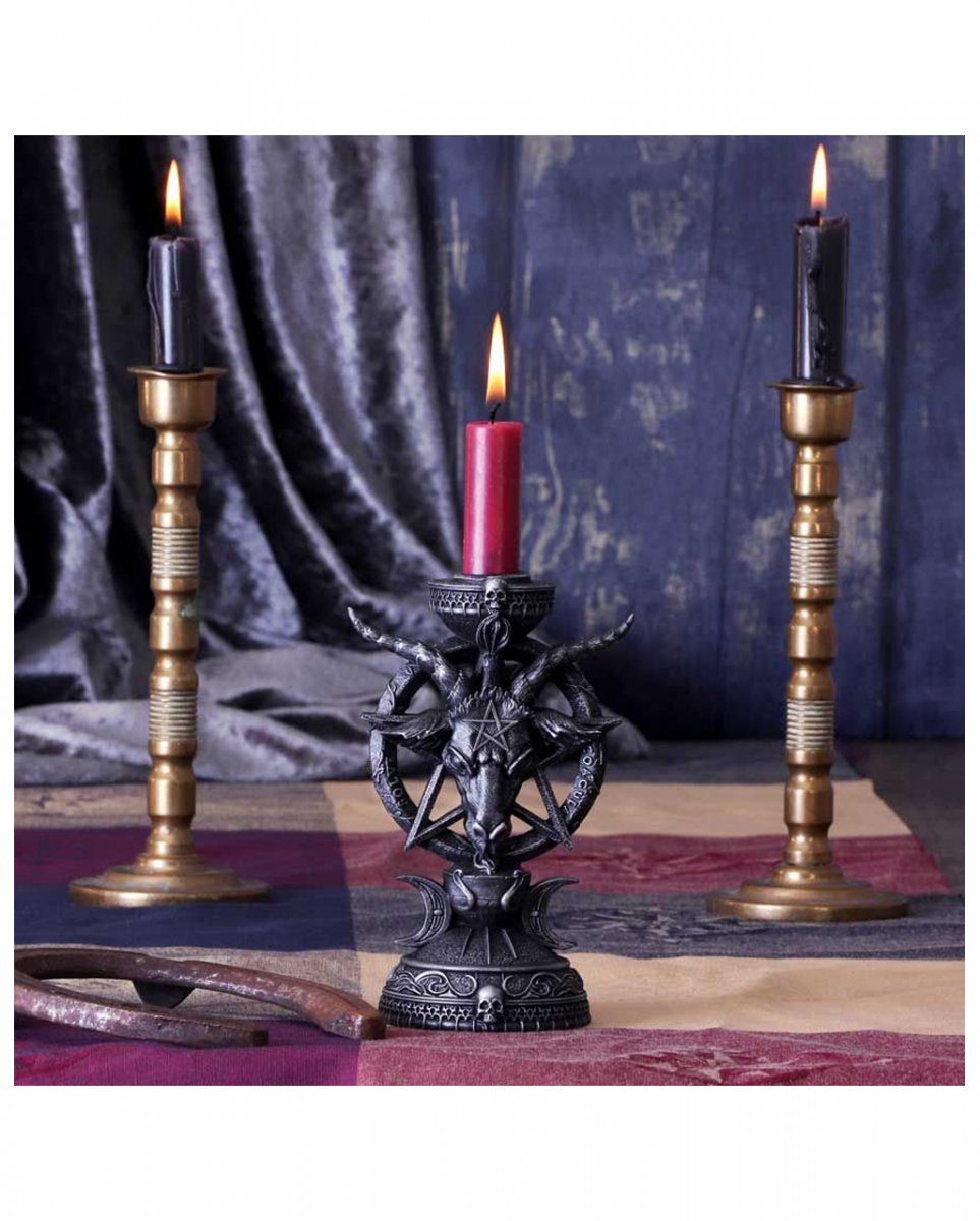 Gothic mit Motiv Dekofigur Horror-Shop Kerzenhalter Baphomet
