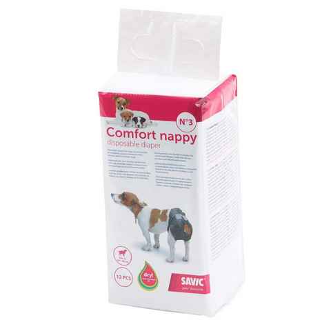 Savic Hundewindel Hundewindel Einwegwindel Schutzhose, für Hunde Comfort Nappy Größe 3 (Taillenumfang: 34-48 cm)