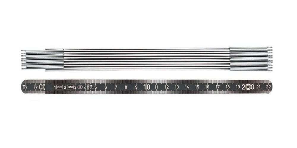 BMI Zollstock Alu-Gliedermaßstab 2 m, federharte Spezial-Alu-Legierung