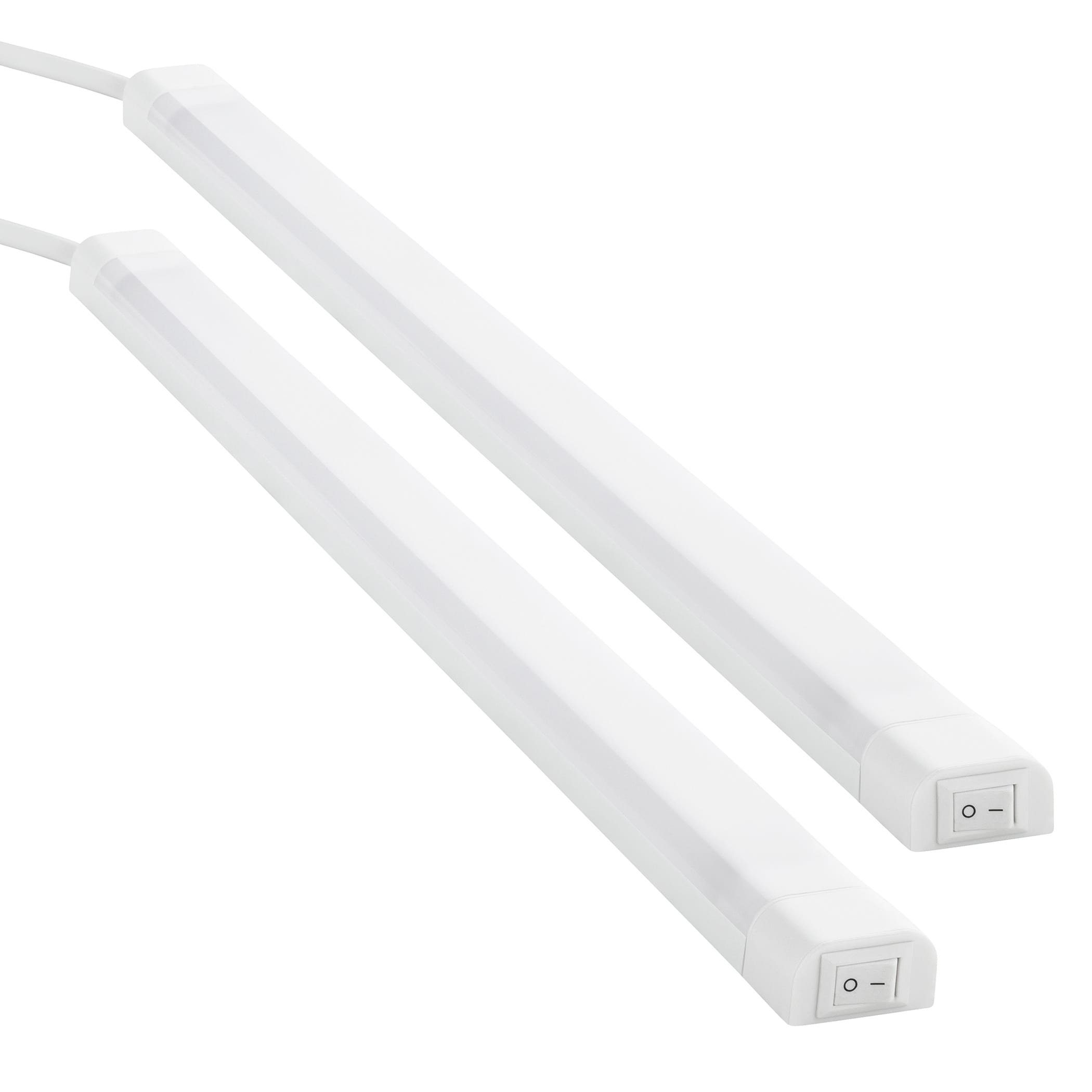 SEBSON Aufbauleuchte LED Unterbauleuchte 50cm, 8W, 700lm, neutralweiß,  Stecker & Schalter