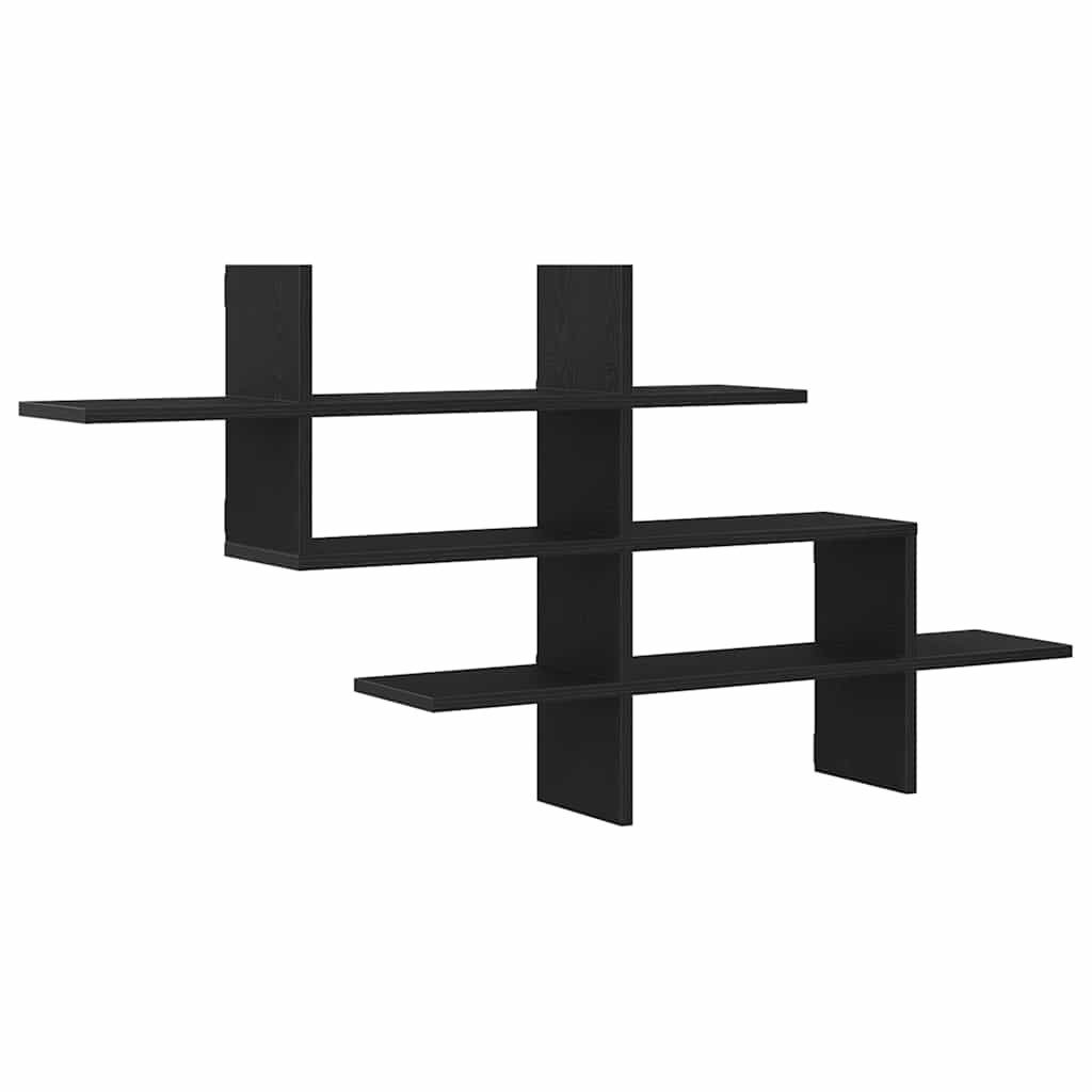vidaXL Regal Wandregal Schwarz Eichen-Optik 124,5x18x60,5 cm Holzwerkstoff, günstig online kaufen