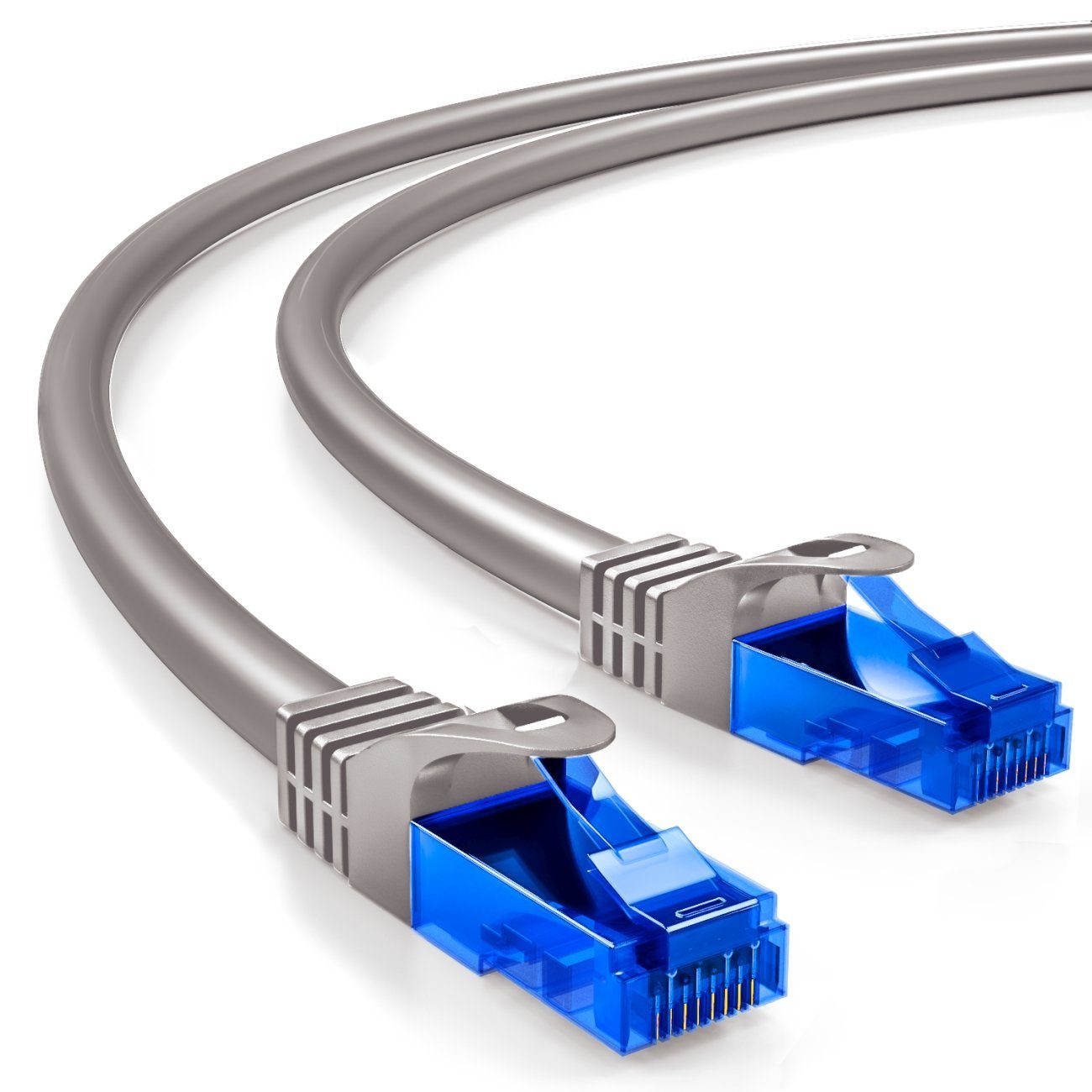 deleyCON deleyCON 20m CAT6 Patchkabel Netzwerkkabel Ethernet LAN DSL Kabel  Grau LAN-Kabel