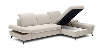 MOEBLO Ecksofa HARPY, mit Schlaffunktion mit Bettkasten, Eckcouch Wohnlandschaft Sofa mit Ottomane Eckgarnitur Polsterecke, Kopfstützen und Armlehnen verstellbar, (BxHxT):283x86x172 cm