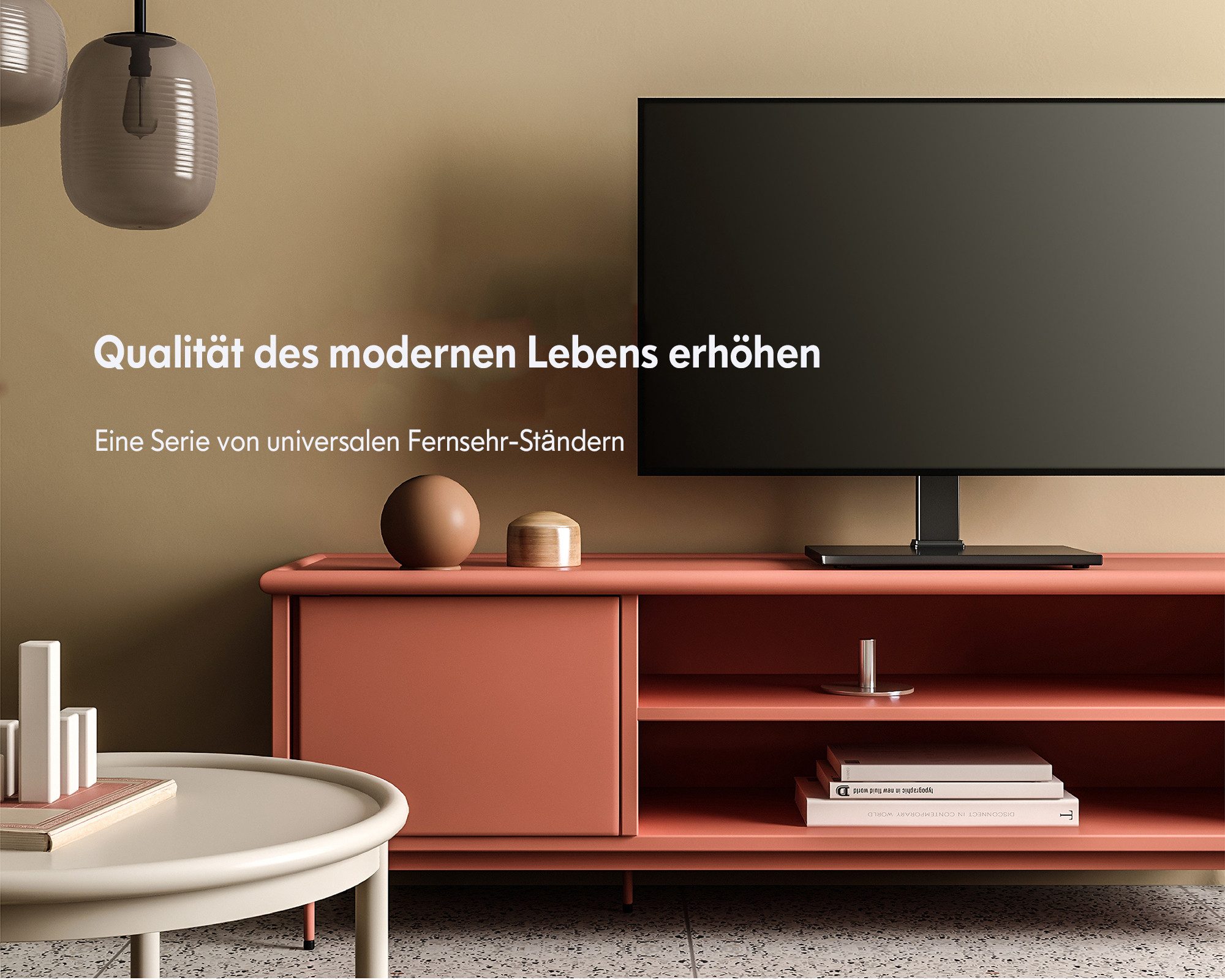 FITUEYES TV-Ständer TV-Halterung, Fernseher-Ständer, 27-55 Zoll, höhenverstellbar, (bis 55 Zoll, einfache Montage, mit rutschfesten Gummipads) – Bild 2 von 5