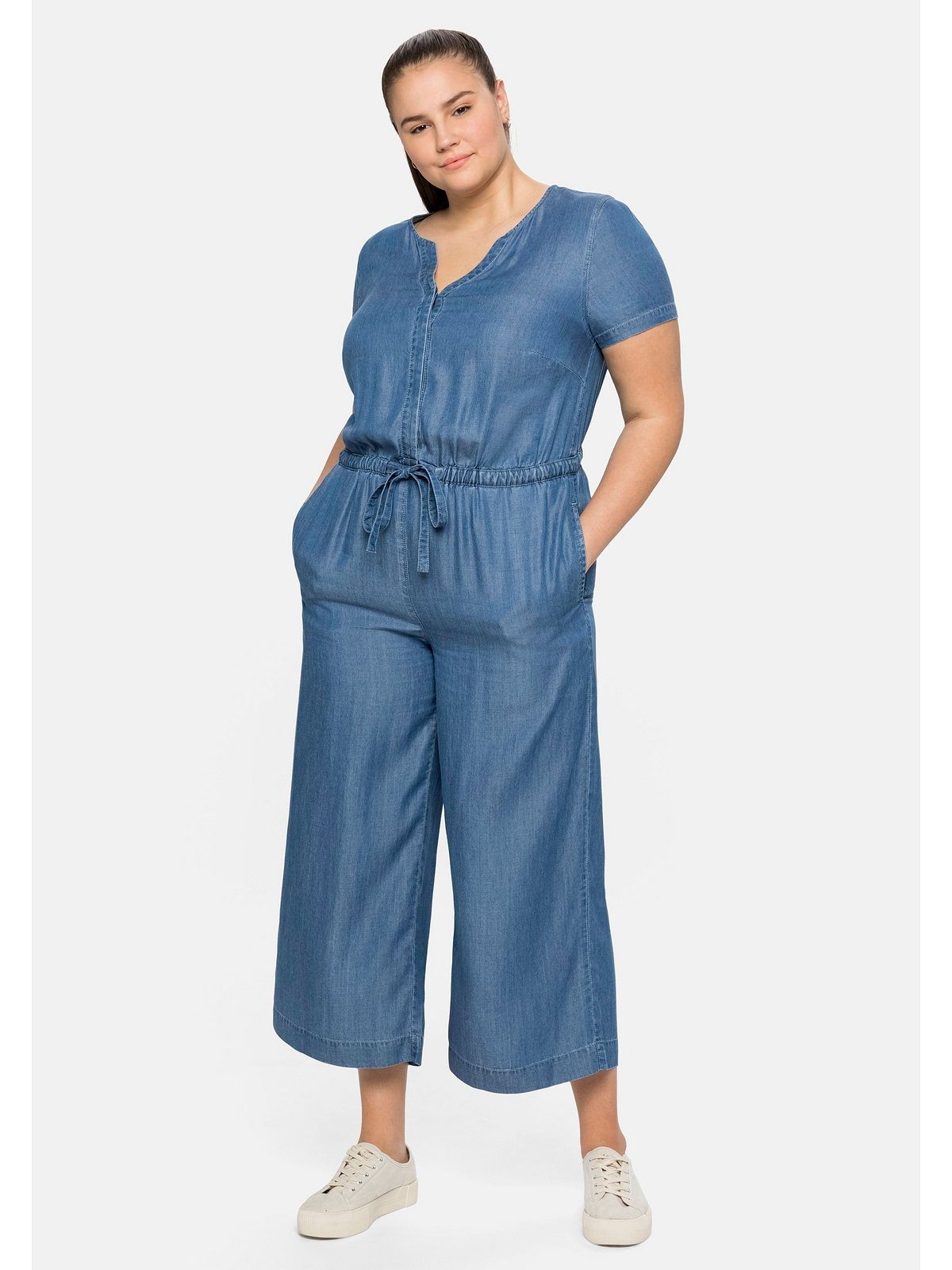 in Jumpsuit Große Sheego Denim-Optik Größen aus Lyocell,