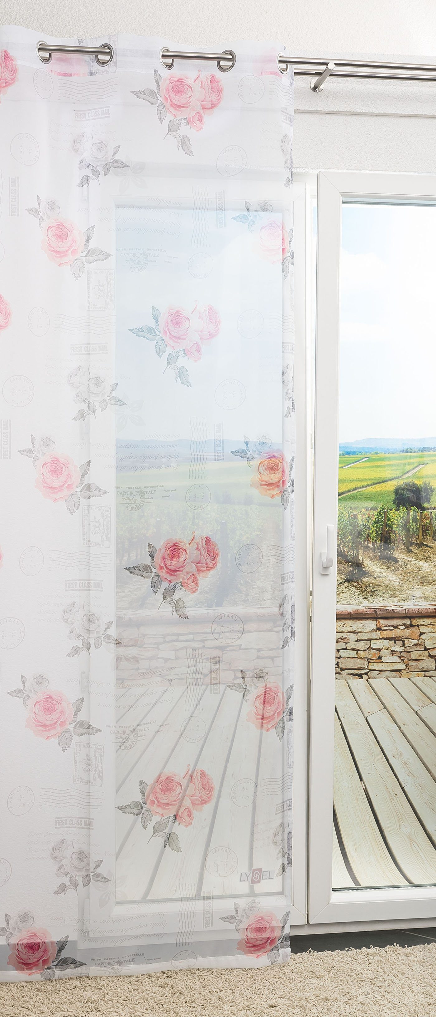 LYSEL® Vorhang Rose (1 St), transparent, günstig online kaufen