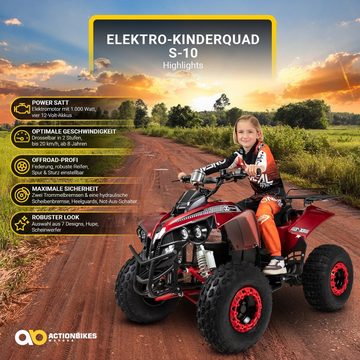 Actionbikes Motors Elektro-Kinderquad Kinder Elektroquad S10 1000 W 48 V, Midi Quad bis 80 kg - hydraulische Scheibenbremse - bis 20 km/h