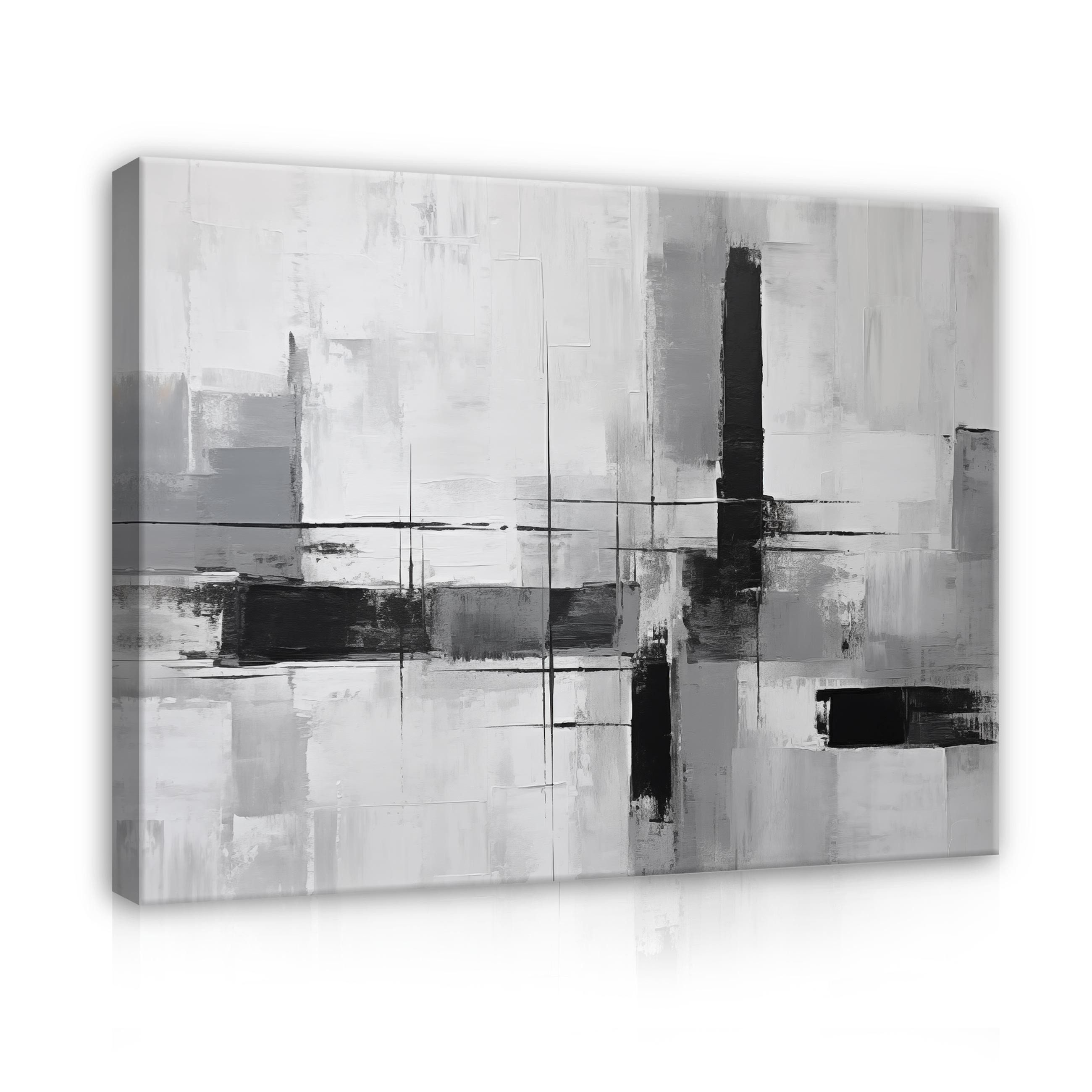 Wallarena Leinwandbild Abstrakt Art Grau Loft Kunst Wandbilder XXL Wand Dek günstig online kaufen
