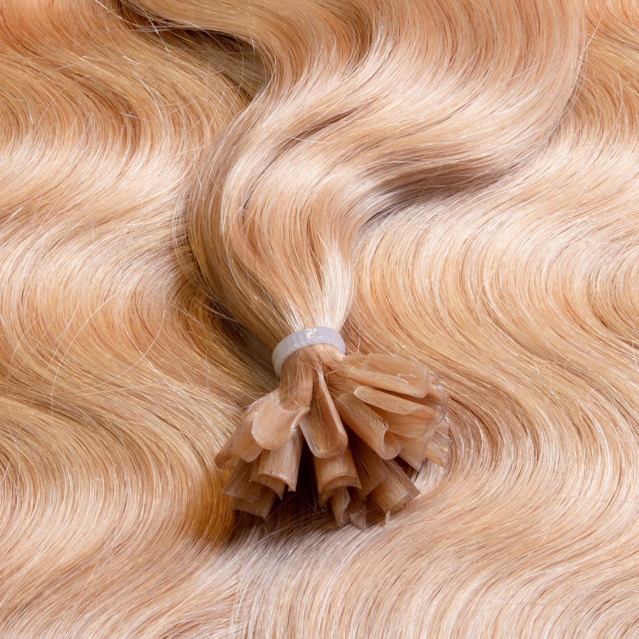 Bondings #9/1 Premium 40cm hair2heart Echthaar-Extension Asch gewellt Lichtblond