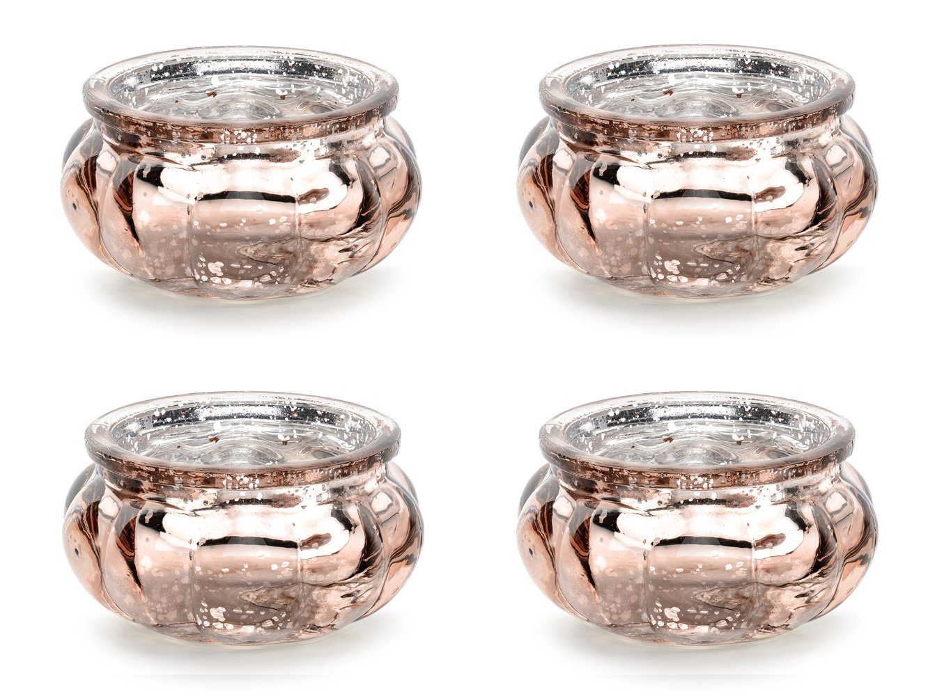 partydeco Kerzenhalter, Teelichtgläser 6x3cm roségold 4er günstig online kaufen
