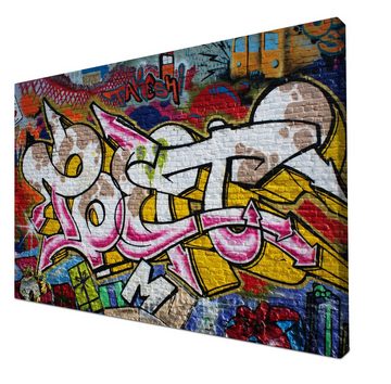 wandmotiv24 Leinwandbild Graffiti Poet, Abstrakt (1 St), Wandbild, Wanddeko, Leinwandbilder in versch. Größen