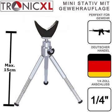 TronicXL Stativ + Auflage für Gewehr Gewehrauflage Jäger Sportschützen Zubehör Ministativ (neigbar, zusammenfaltbar)