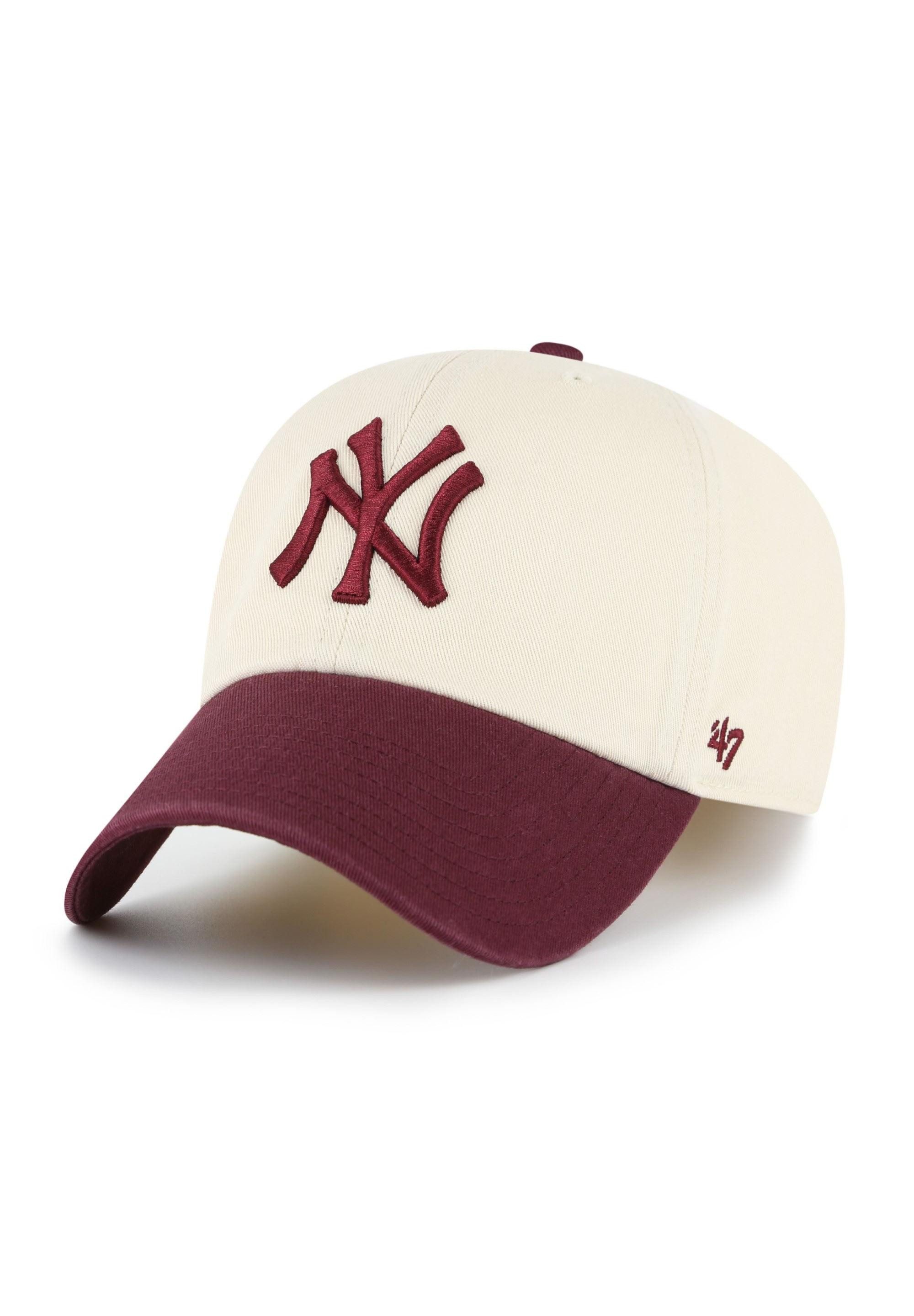 '47 Brand Baseball Cap New York Yankees '47 MLB Two Tone Clean Up Cap Beige Weinrot (1-St)