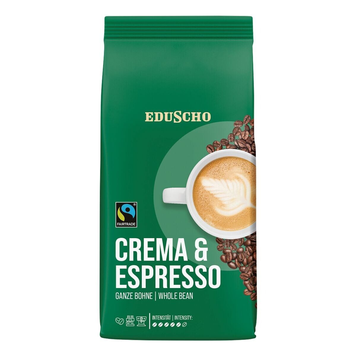 EDUSCHO Kaffee Crema & Espresso, 1 kg, ganze Bohnen