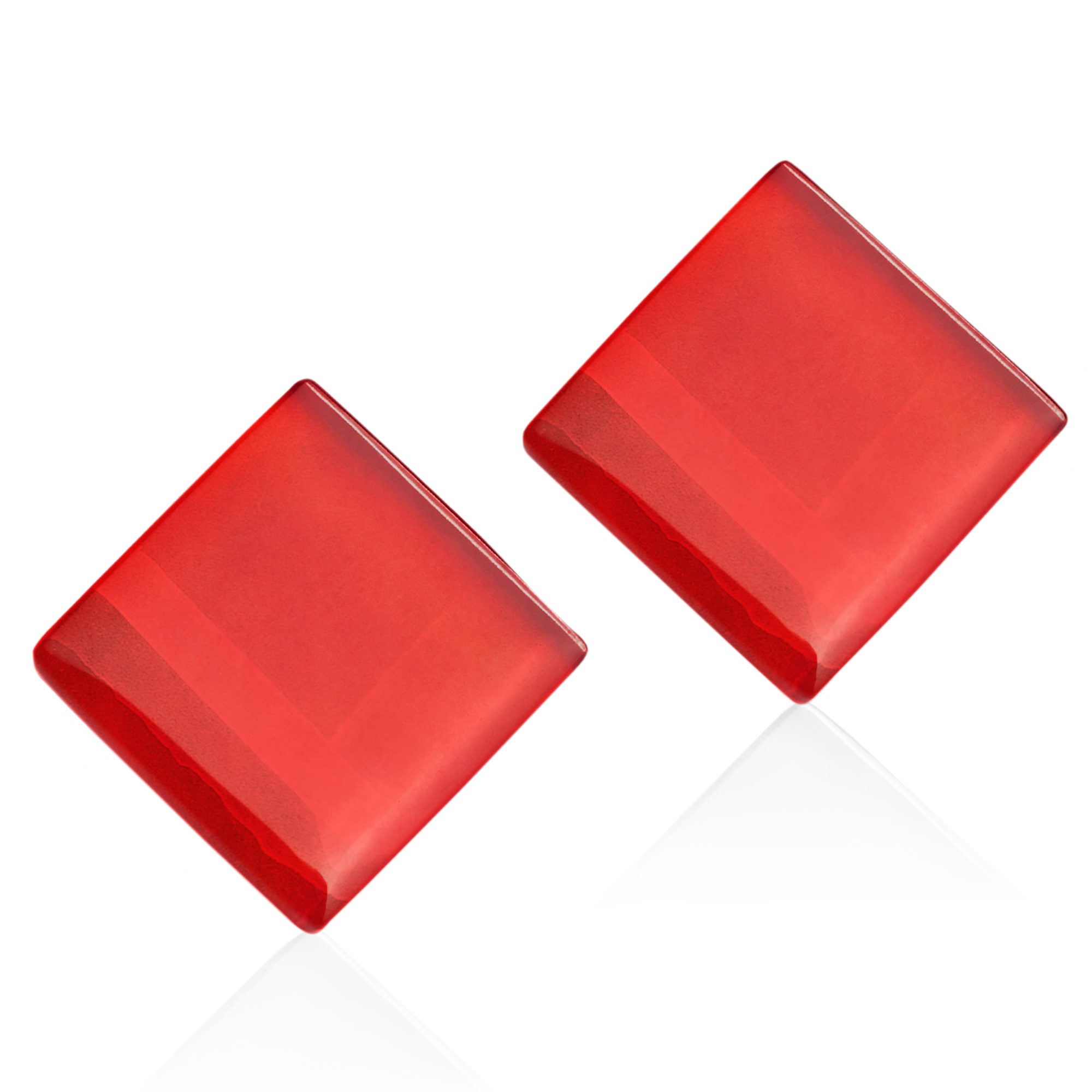 ALEXASCHA Paar Серьги-гвоздики Quadratische Statement Ohrringe aus Glas • handgemacht