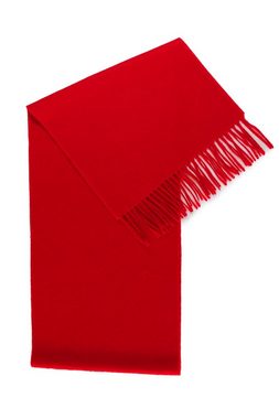 MayTree Kaschmirschal Unisex, 180 x 30cm, mit Fransen, einfarbig Rot, (Stück, 1-St), 100% Kaschmir