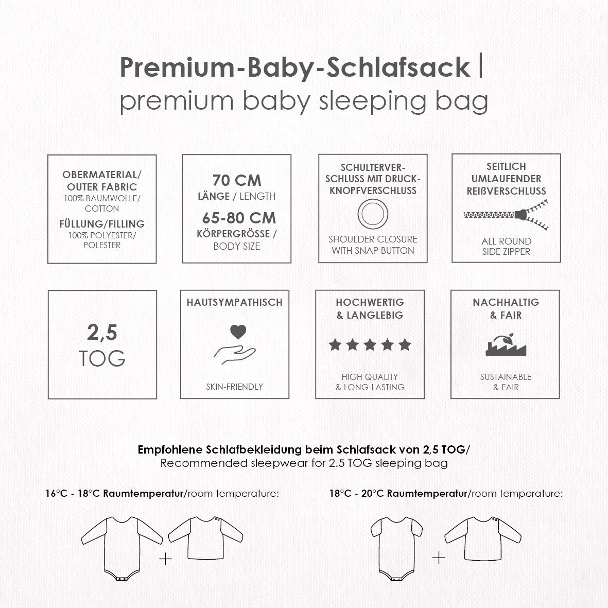 Baby Best Babyschlafsack Moon and Stars Baby-Schlafsack 90cm (1 tlg)