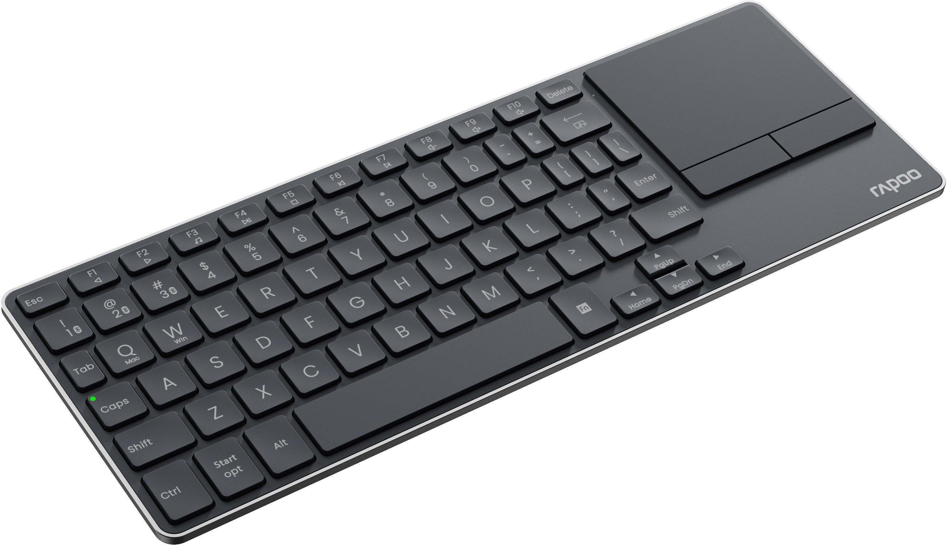Rapoo E2810M - DE Multi-Media Wireless-Tastatur (Integriertes Touchpad, Bluetooth/2,4GHz Umschalttaste)