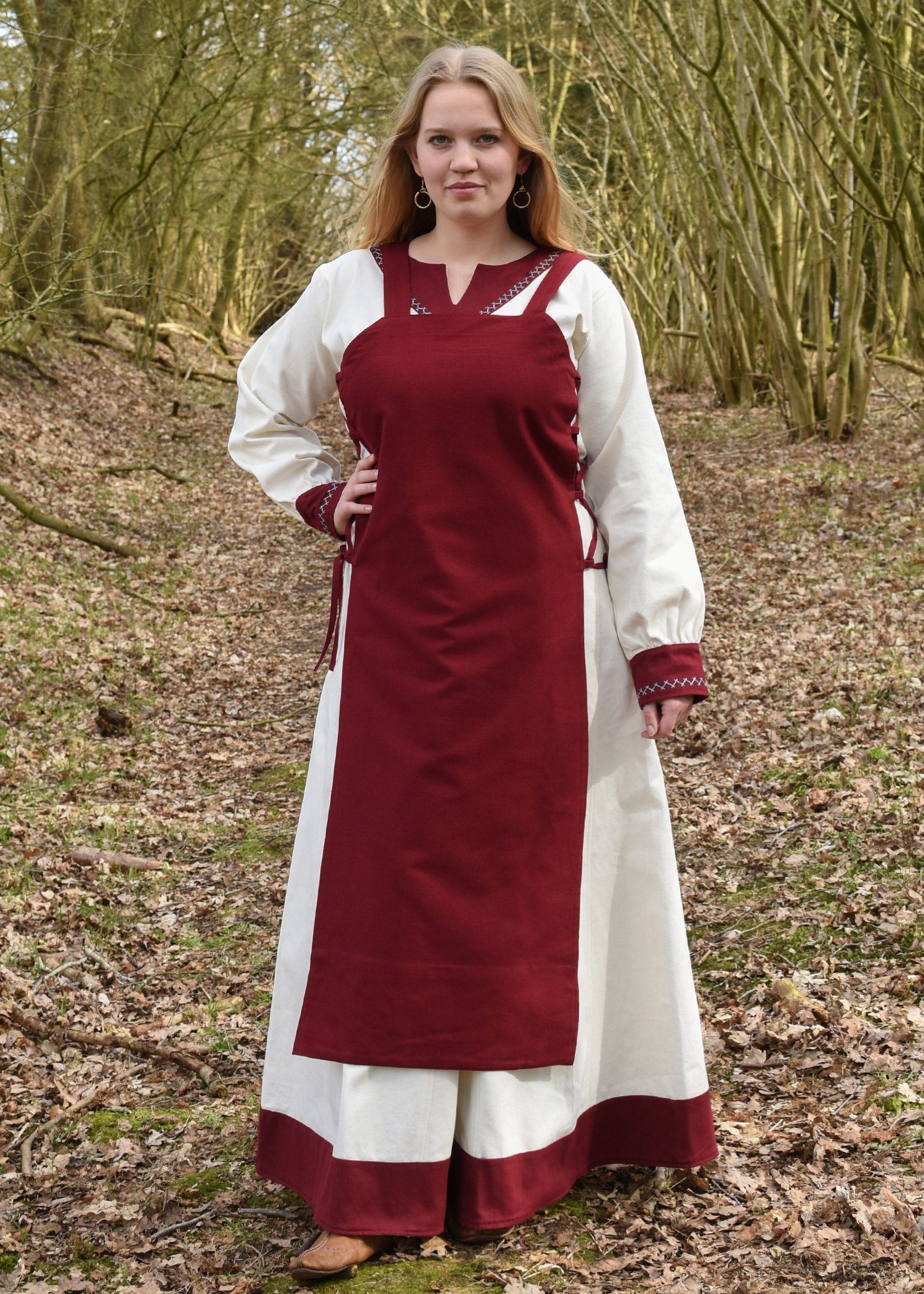 Ritter-Kostüm Wikinger Überkleid Tinna, weinrot