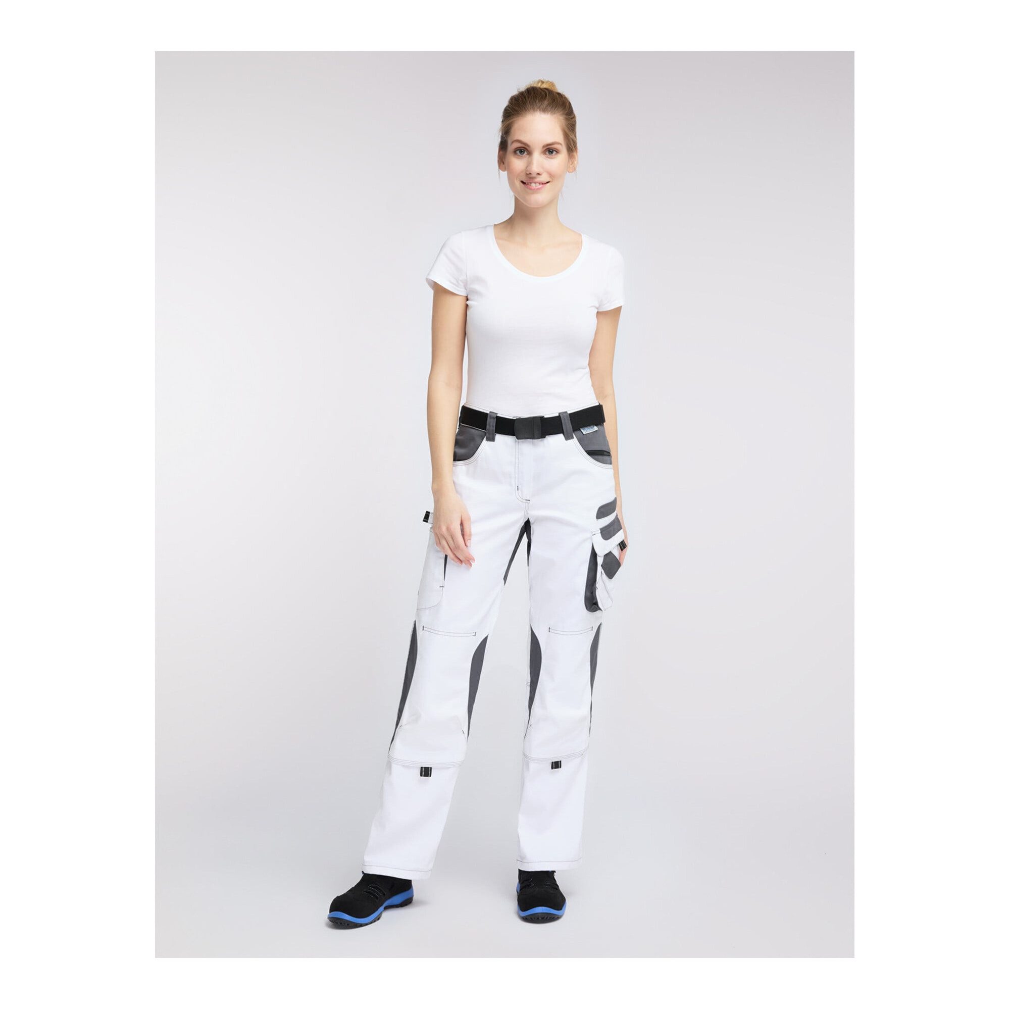 PIONIER WORKWEAR 3/4-Hose Pionier Bundhose Damen TOOLS, 285 g/m², weiß/grau, Gr. 28