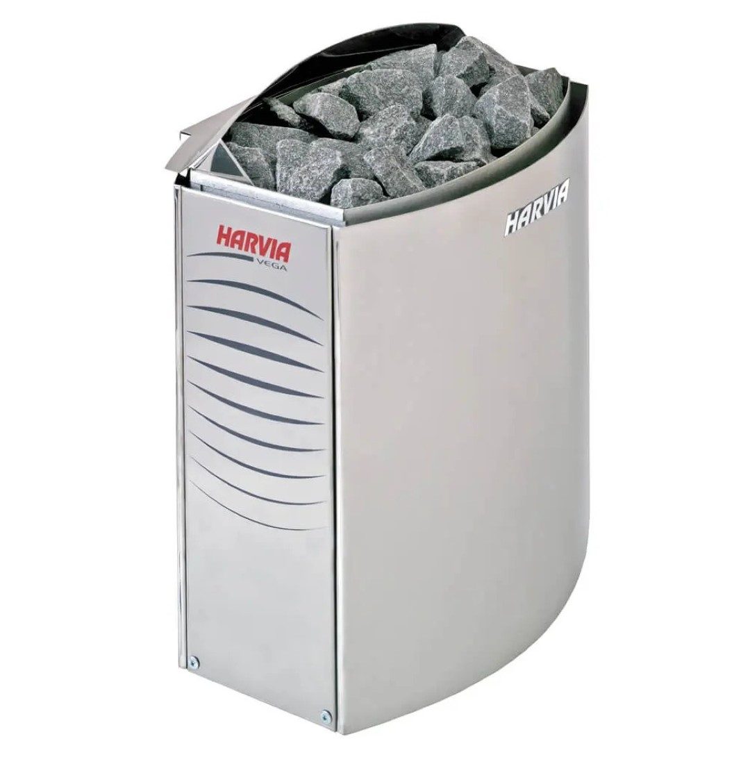 HARVIA Saunaofen Harvia Vega für externe Steuerung Elektro-Saunaofen 6,0 kW, 6 kW, Externe Steuerung erforderlich, Elektrisches Heizen; Gleichmäßige Wärmeverteilung; Aufgussbetrieb