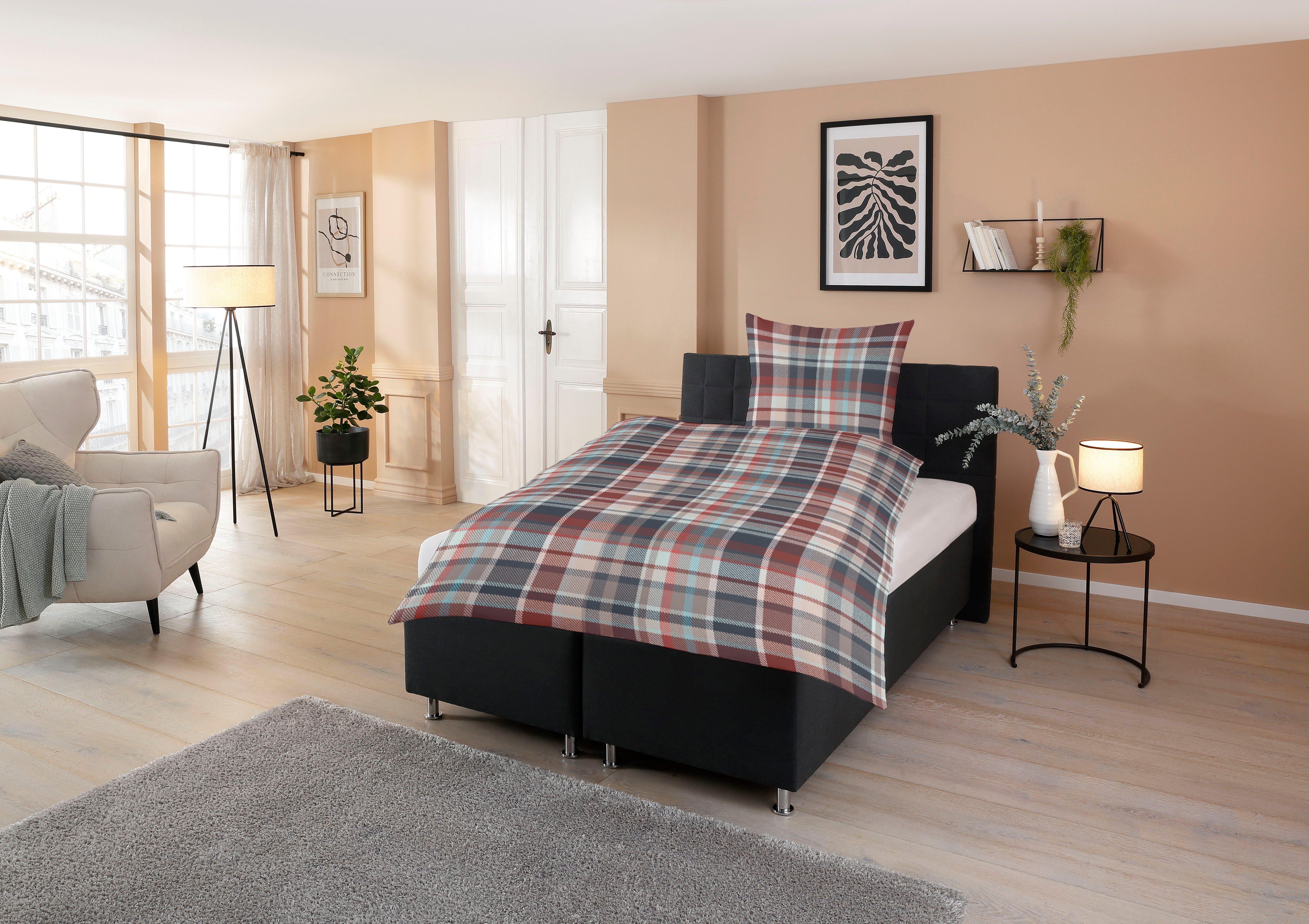 CASATEX Bettwäsche Silan, Biber, 3 teilig, zeitloses,rustikales Design, mar günstig online kaufen