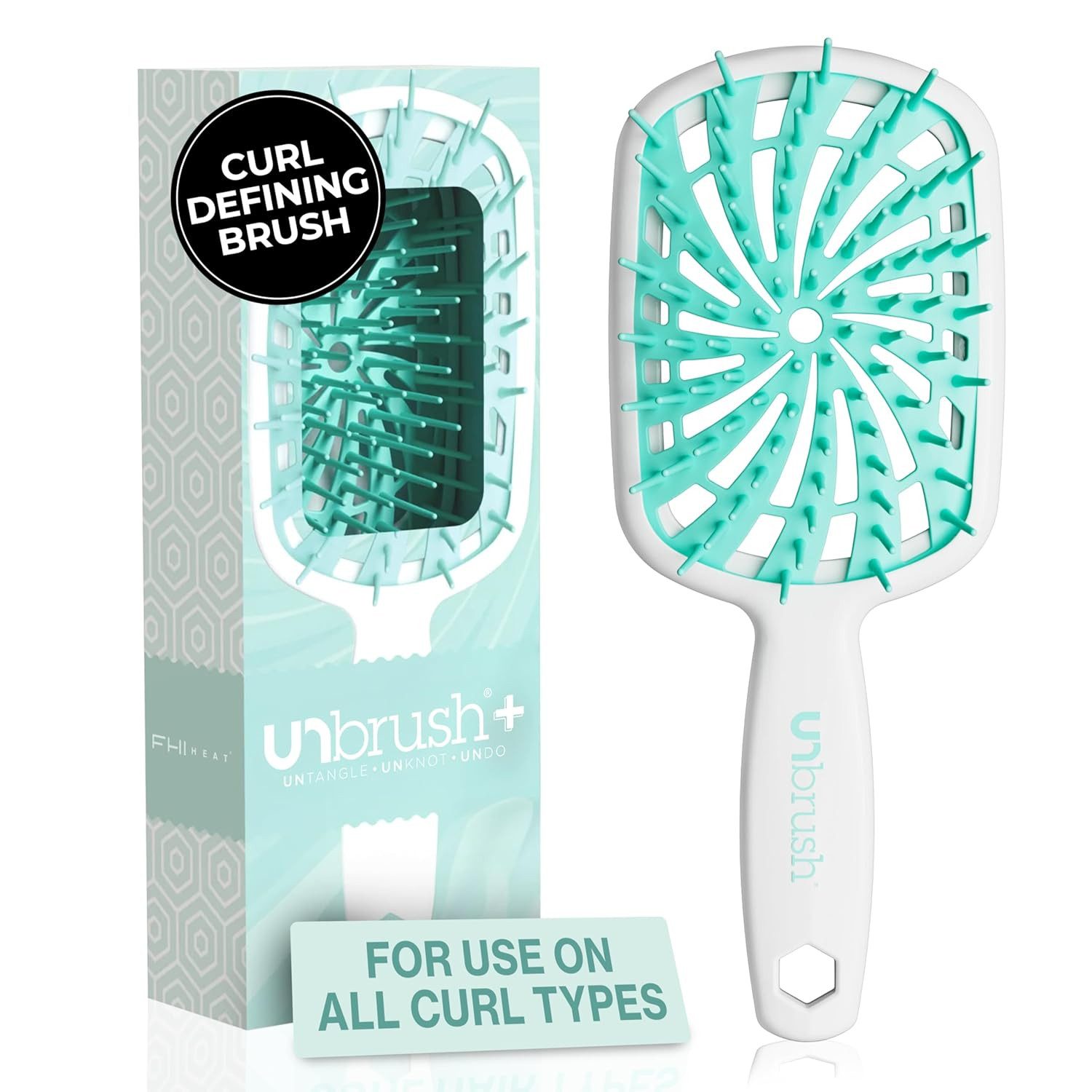 Forrlite Haarbürsten-Set Heat UNbrush!! UNbrush Plus Entwirrbürste für sanftes und effektives, Entwirren bei nassen oder trockenen zerbrechlichen Haartypen – 84 UltraFlex-Borsten, ultraleichte, antistatische, belüftete