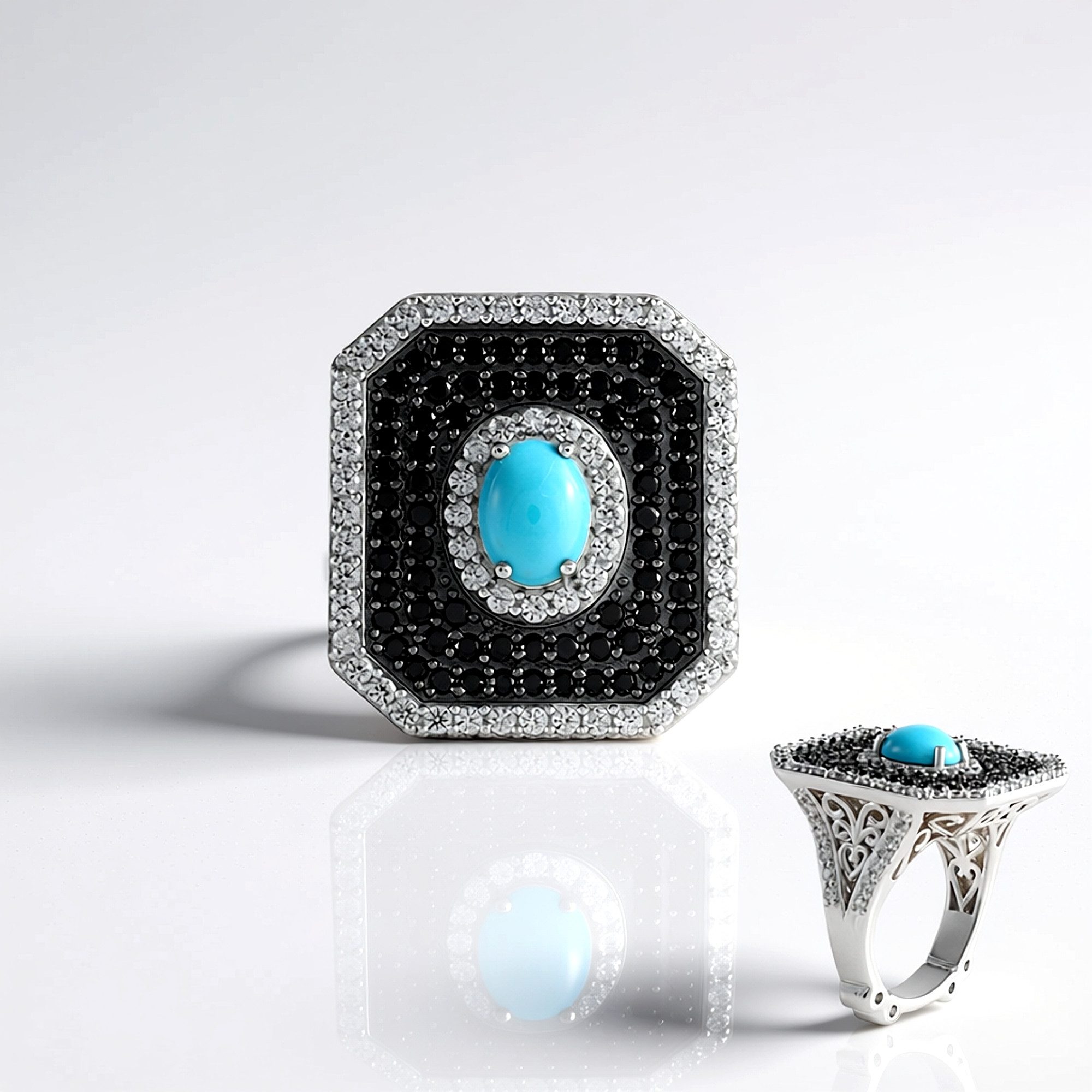 Cavill Silberring Dornröschen Türkis Silber Ring (1-tlg) – Bild 3 von 5