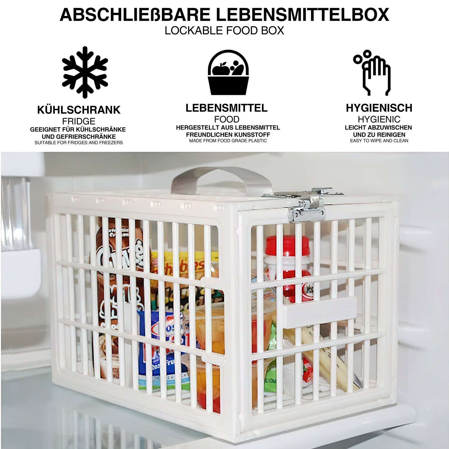 Goods+Gadgets Aufbewahrungssystem GOODS+GADGETS Kühlschrank Schlossbox – Sicherer Mini-Safe, (Fridge Locker), Kühlschrank Tresor-Box – Bild 3 von 5