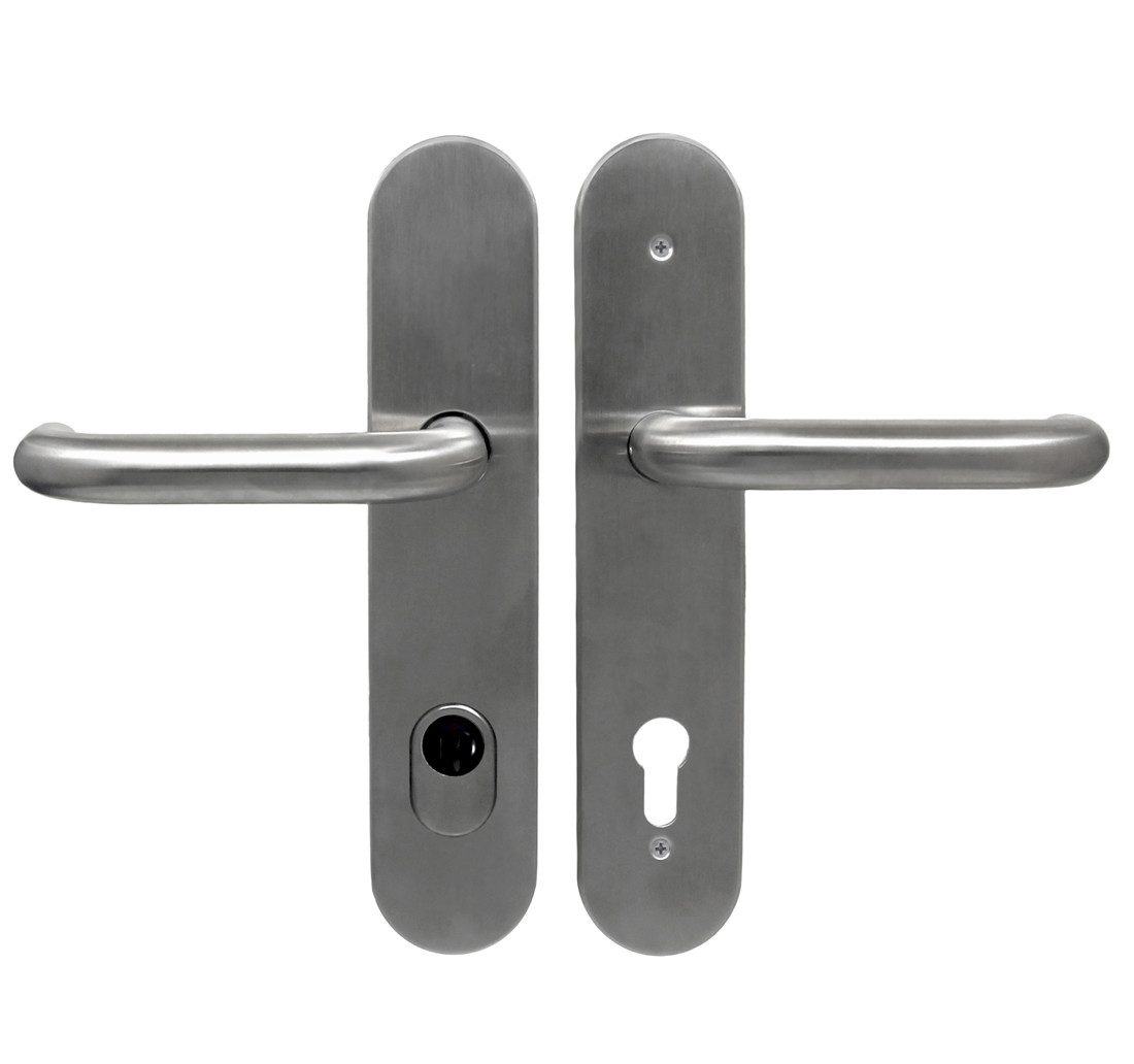 Türbeschlag Haustür Schutzbeschlag 1586 U-Form HS-92mm ES1 Dr/Dr, Stahleinlage im Innen- und Außenschild