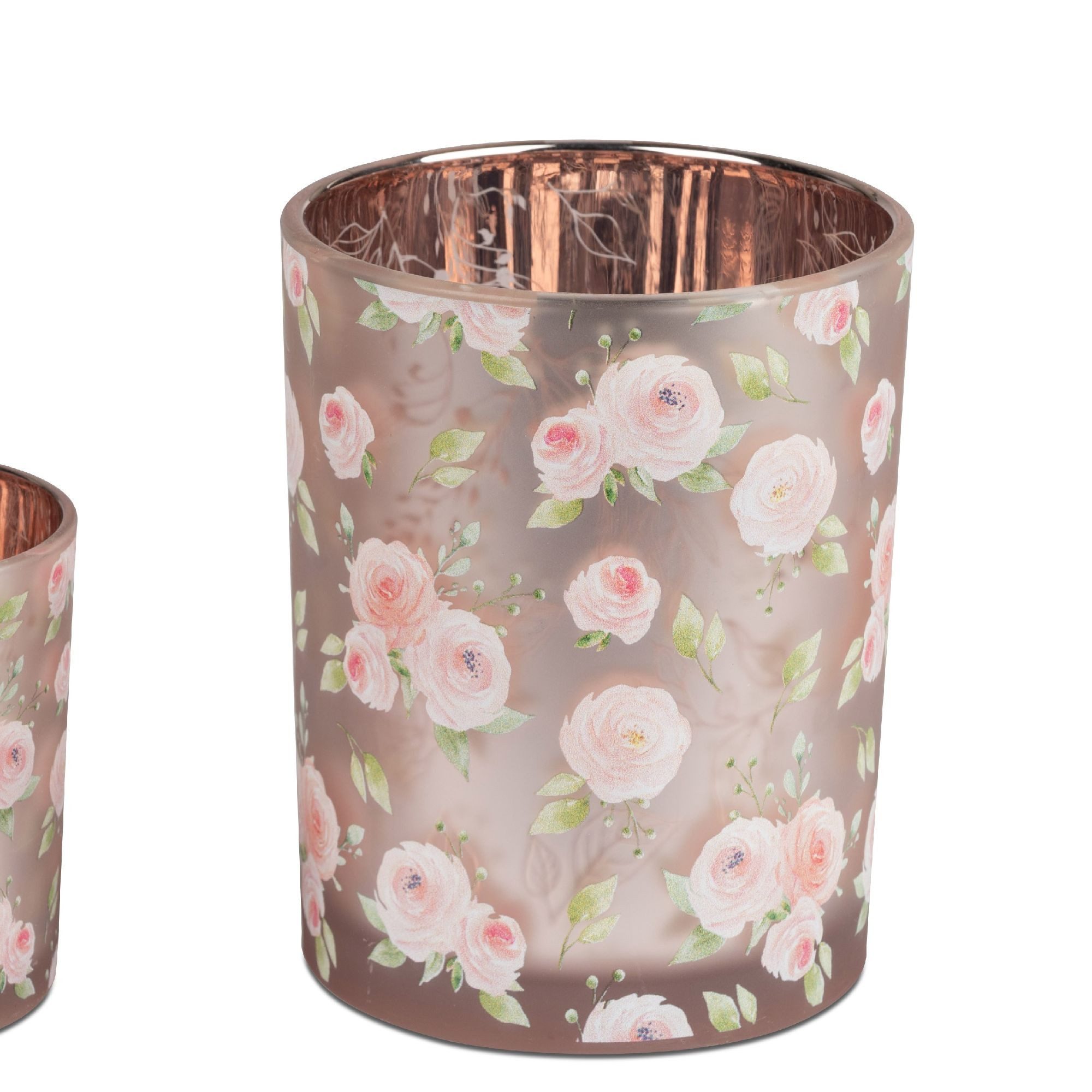 formano Windlicht Rosen, Höhe: 13cm, Farbe: Rosa, Motiv: Rosen