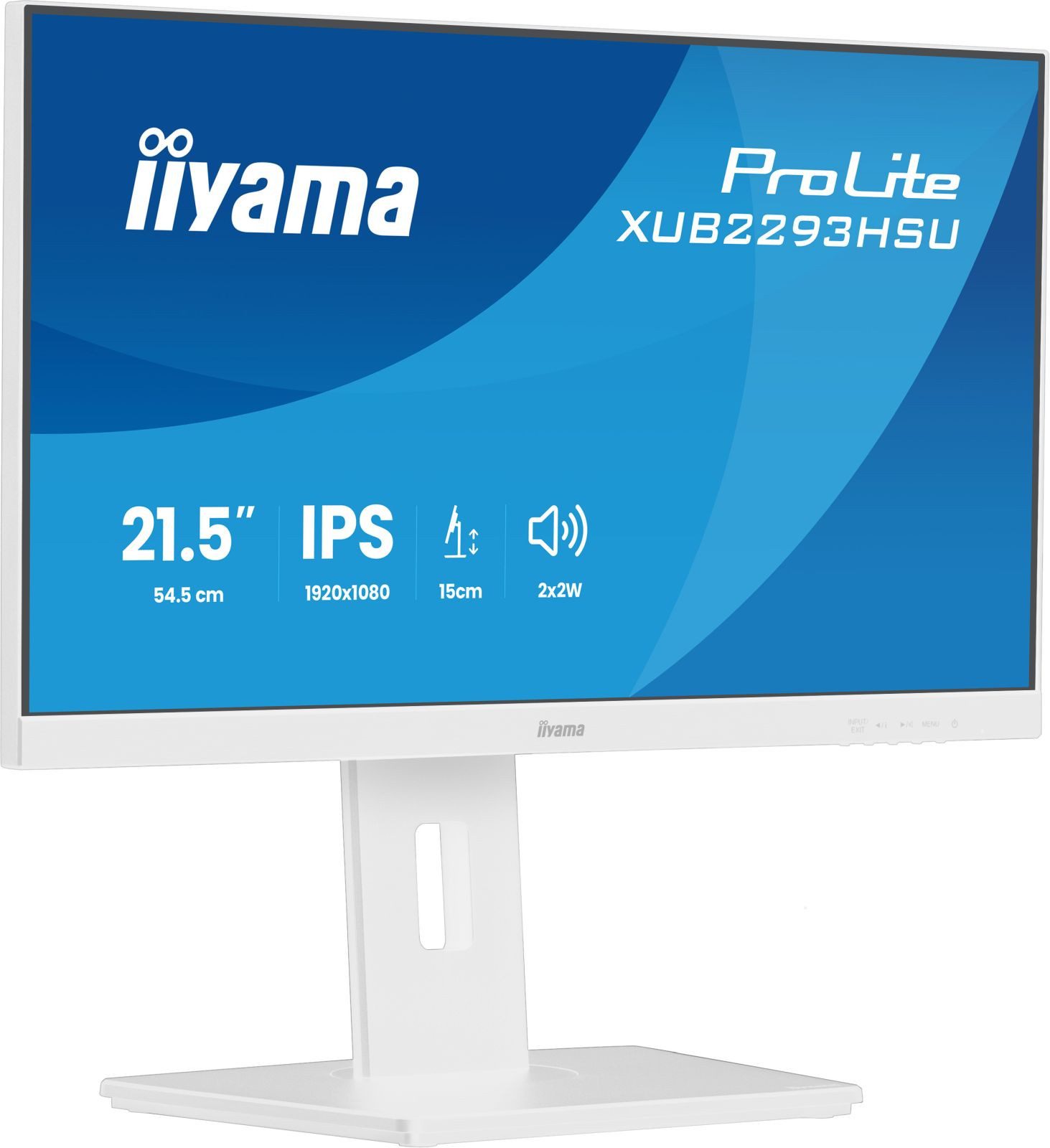 Iiyama 54.5cm (21,5) XUB2293HSU-W7 16:9 HDMI+DP+2xUSB TFT-Monitor (1920 x 1080 px, Full HD, 1 ms Reaktionszeit, 100 Hz, IPS, Adaptive-Sync, Lautsprecher, HDCP, Pivot, Höhenverstellbar)