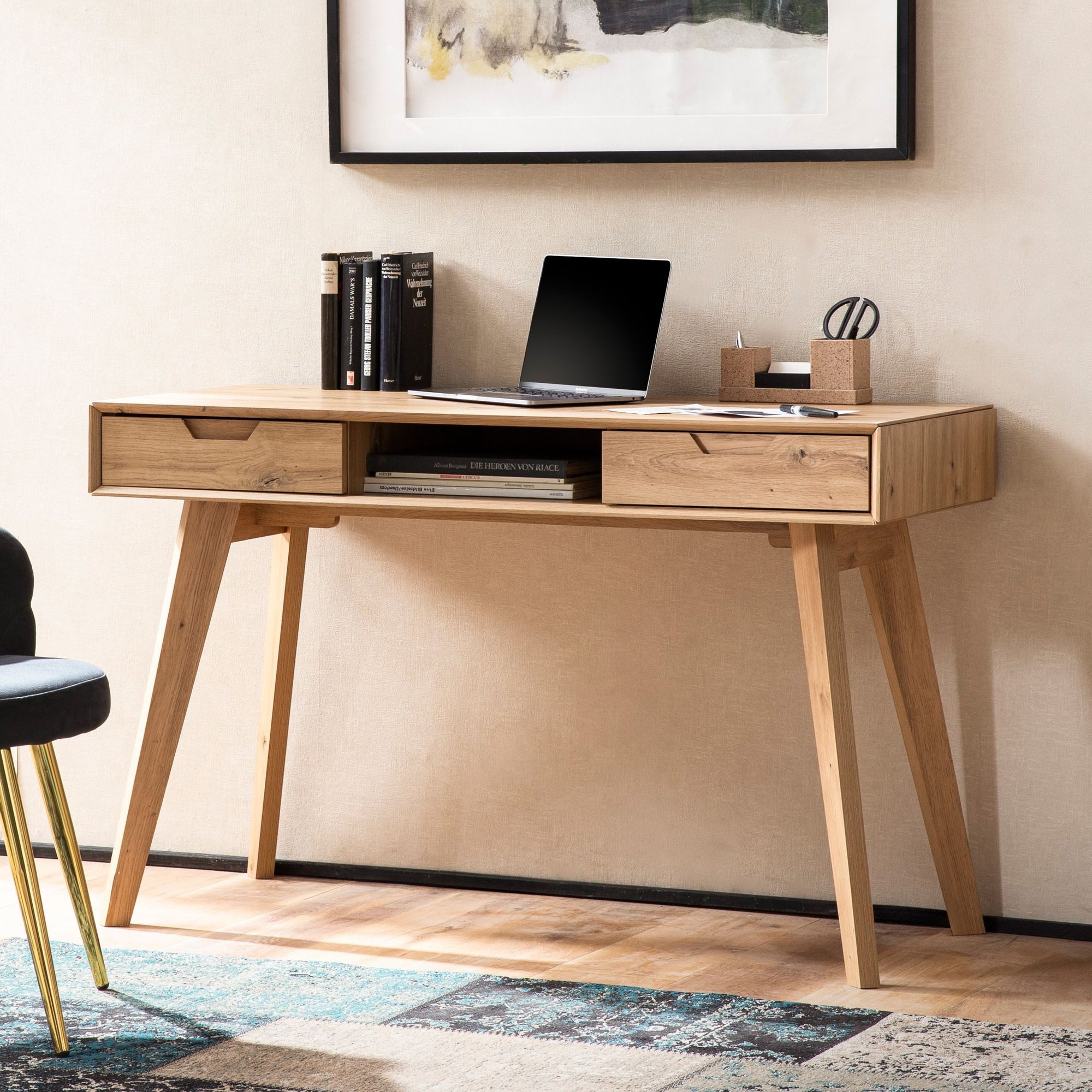 FINEBUY Schreibtisch FB103420 (Eiche-Dekor 120 cm, günstig online kaufen
