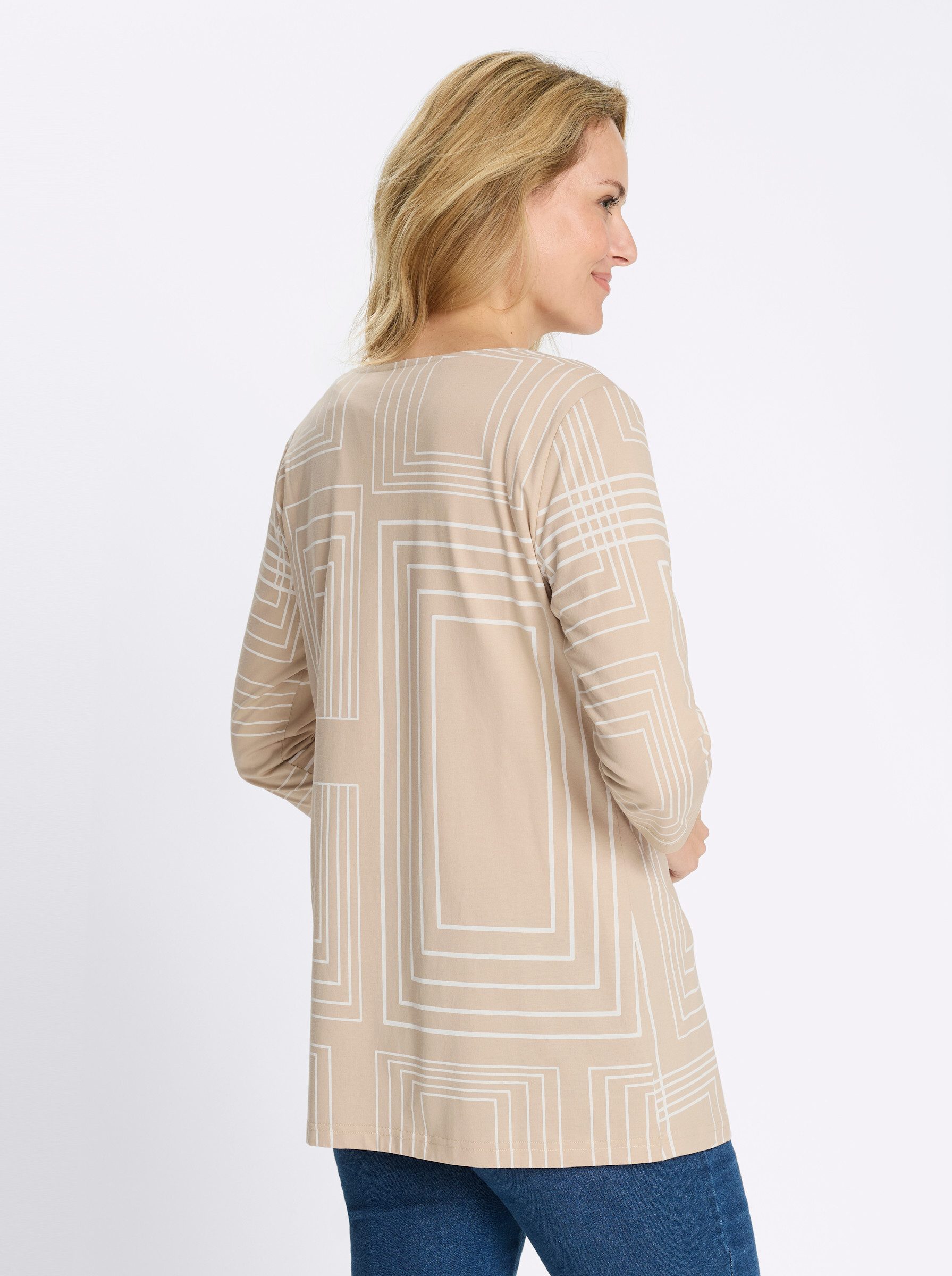 Sieh an! Shirtjacke Long-Shirtjacke 3/4-Arm