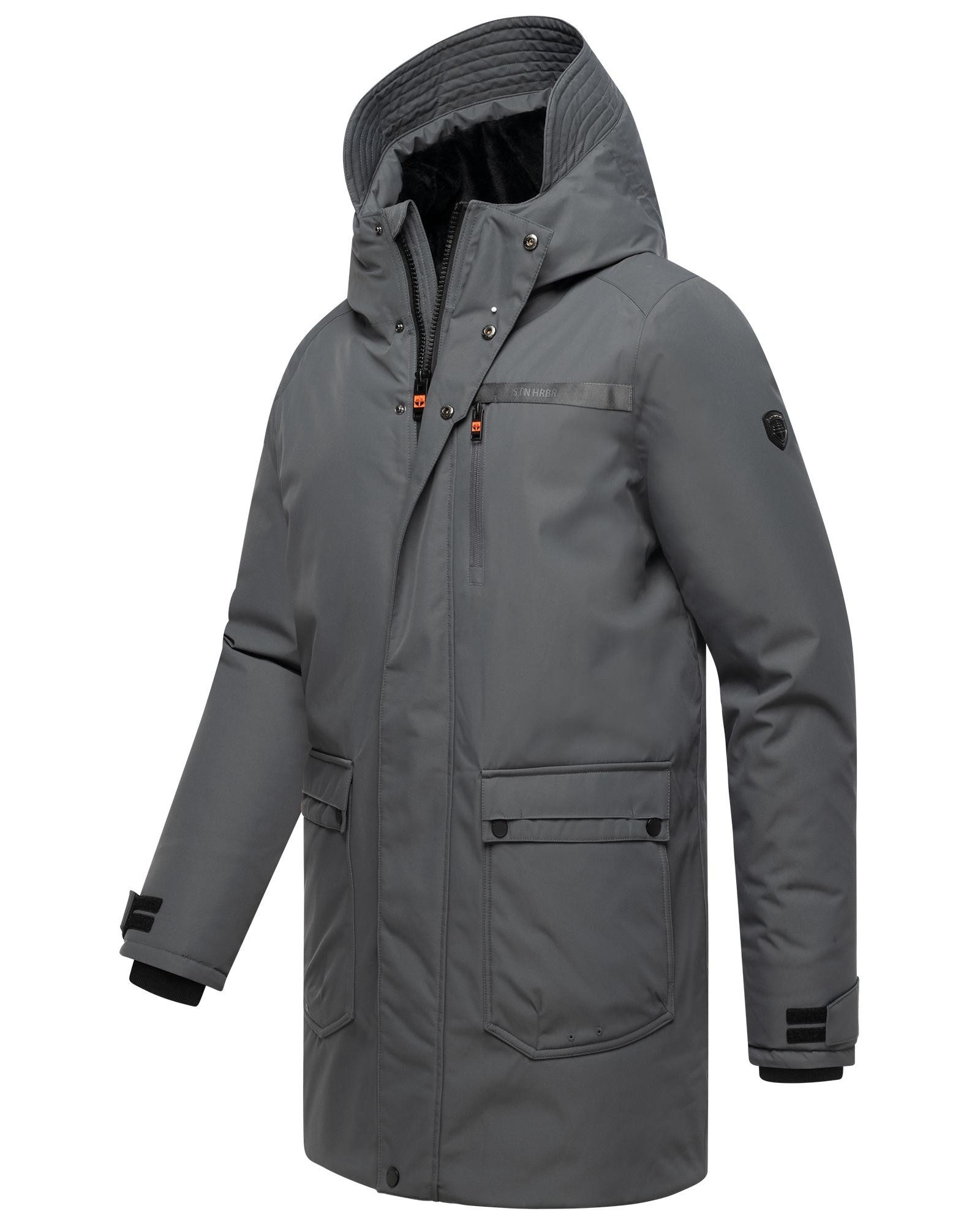 Stone Harbour Wintermantel Netaan XX Herren Kurzmantel mit kuscheliger Kapuze