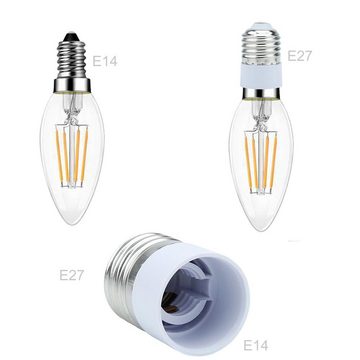 Intirilife Lampenfassung, (4-St), E27 auf E14 Lampensockel Adapter