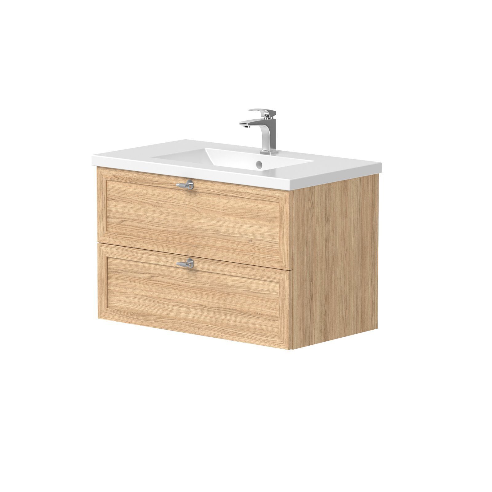 welltime Waschtisch Rustic, mit Soft-Close-Funktion, Breite 81,5 cm, Eichenfurnier