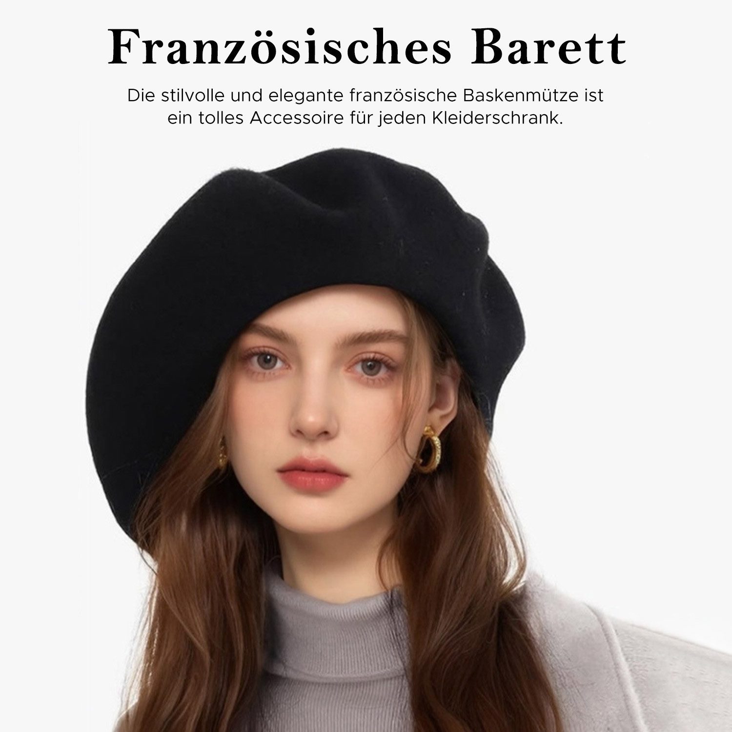 Refttenw Baskenmütze Klassische Französischen Barett, Barett,Einfarbige günstig online kaufen