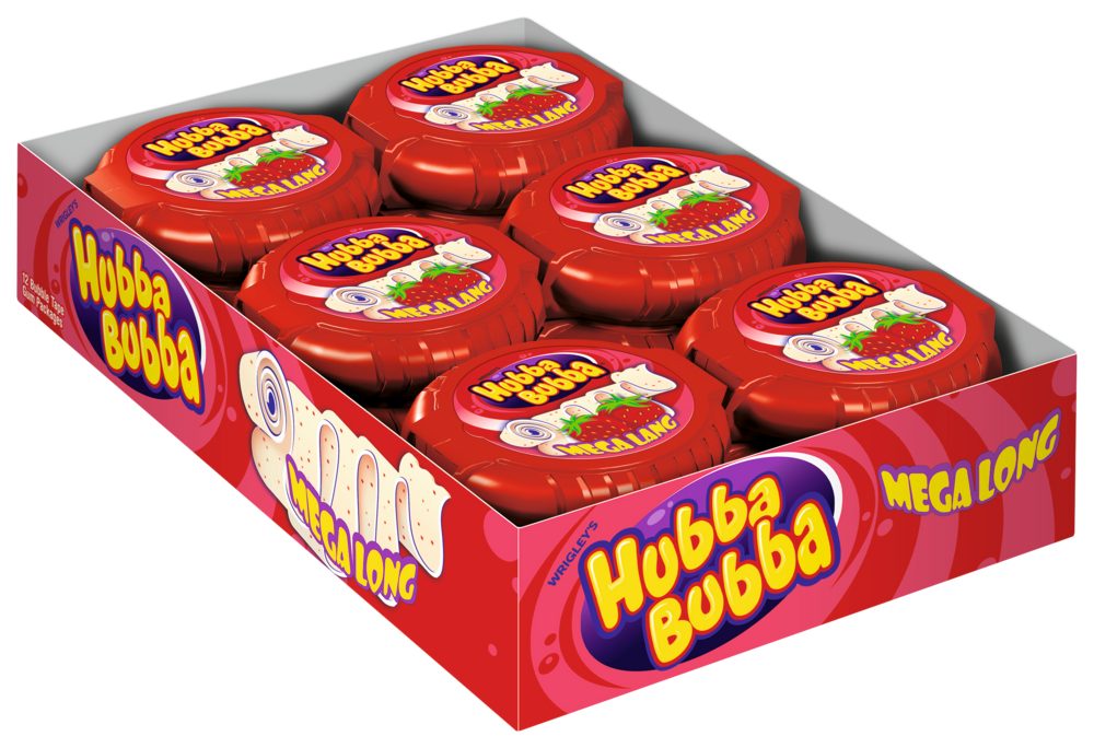 Mars GmbH Süßigkeit HUBBA BUBBA Rolle Mega Lang Erdbeere 12x1